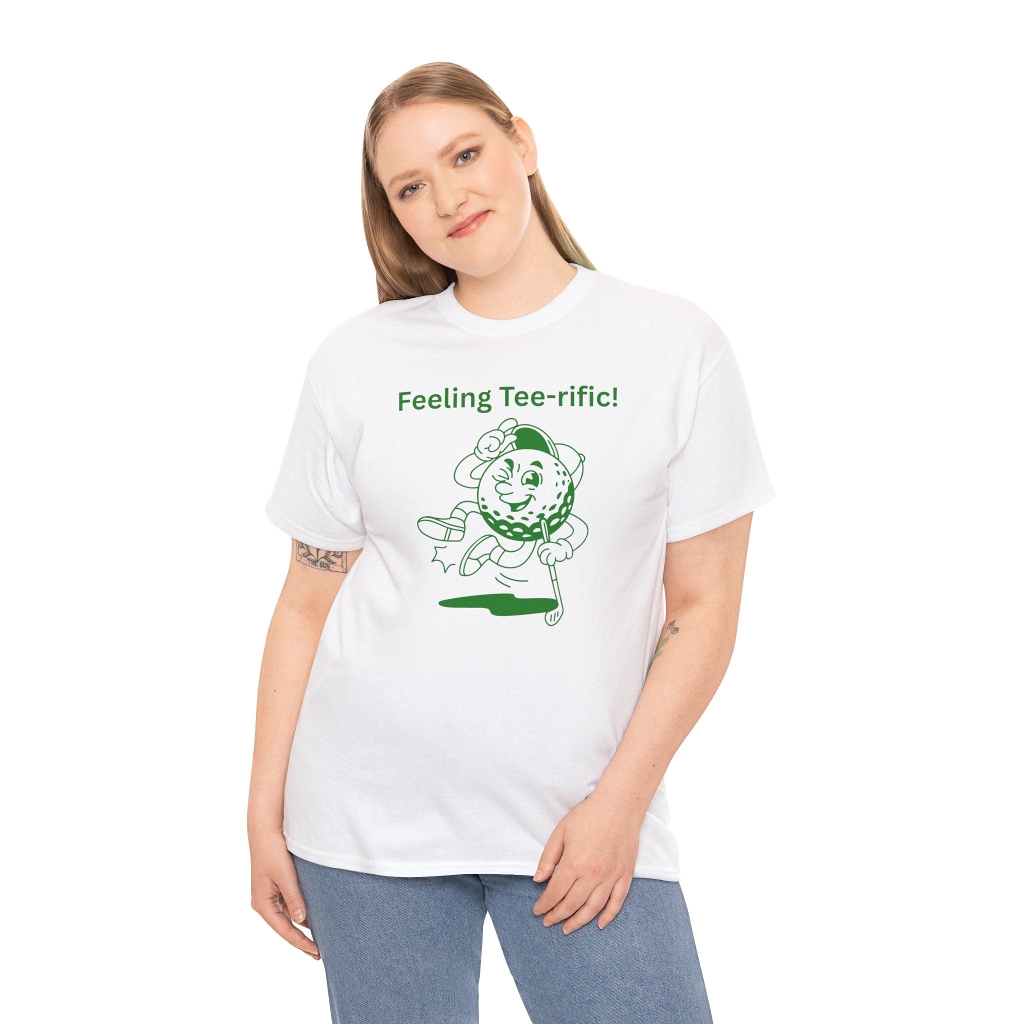 Golf Tee T-Shirt — "Feeling Tee-rific!" Vintage Golf Character Shirt