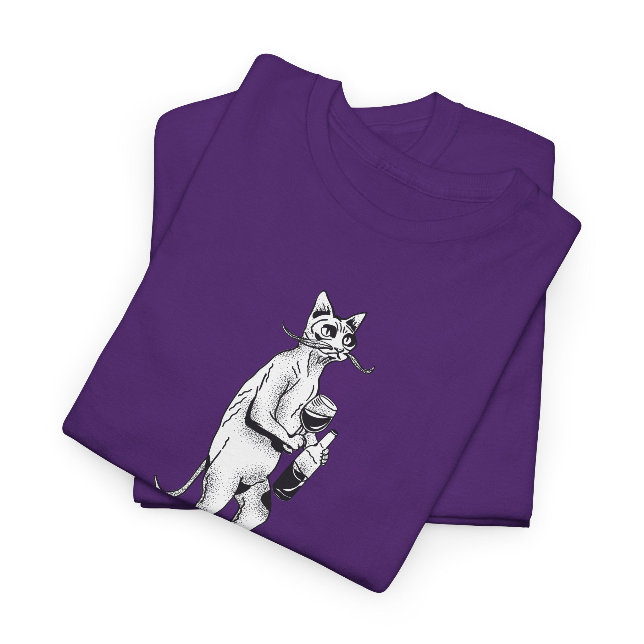 T-Shirt — 'Wine because adulting is so hard' Cat Wine Graphic Tee