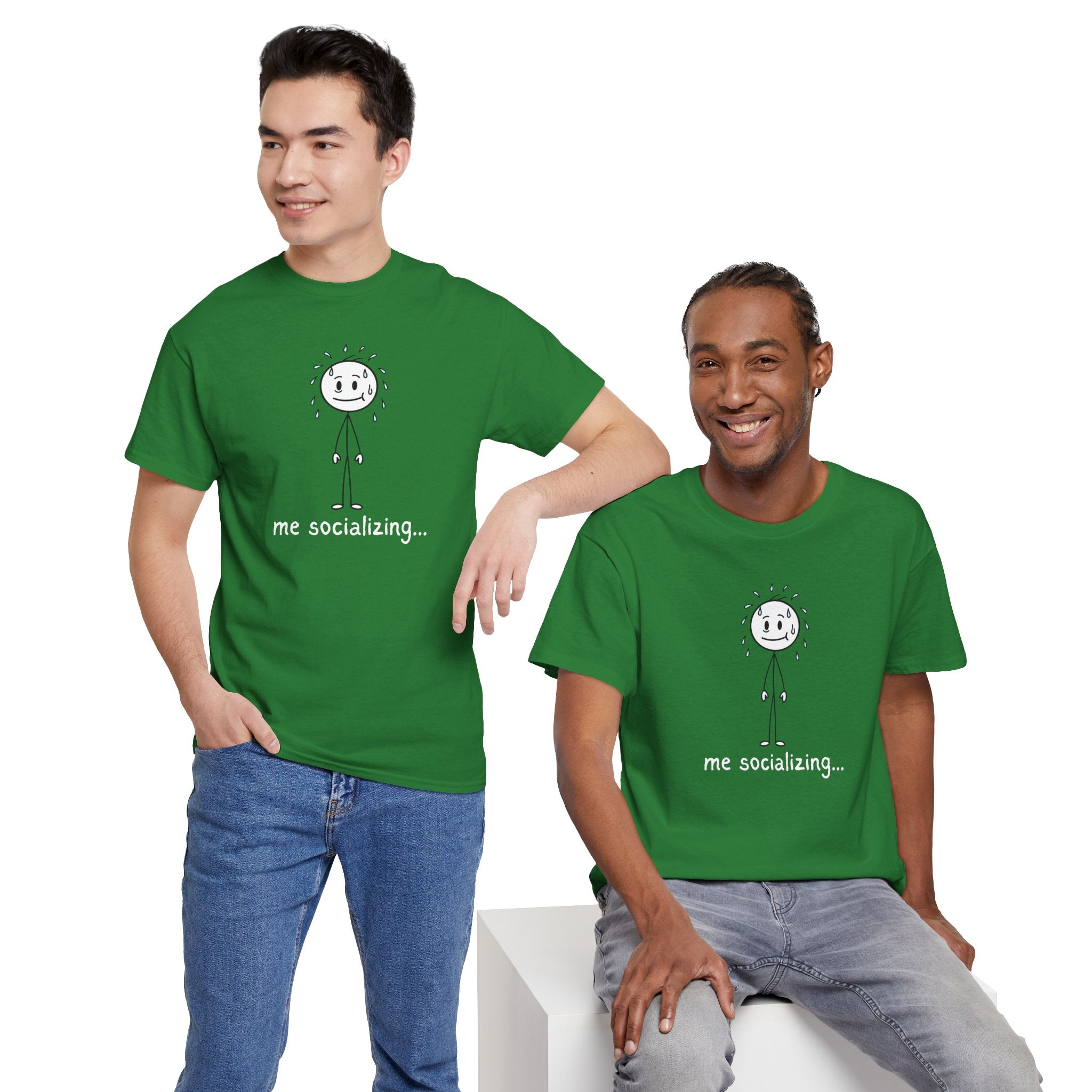Me Socializing T-Shirt — Funny Introvert Stick Figure Tee