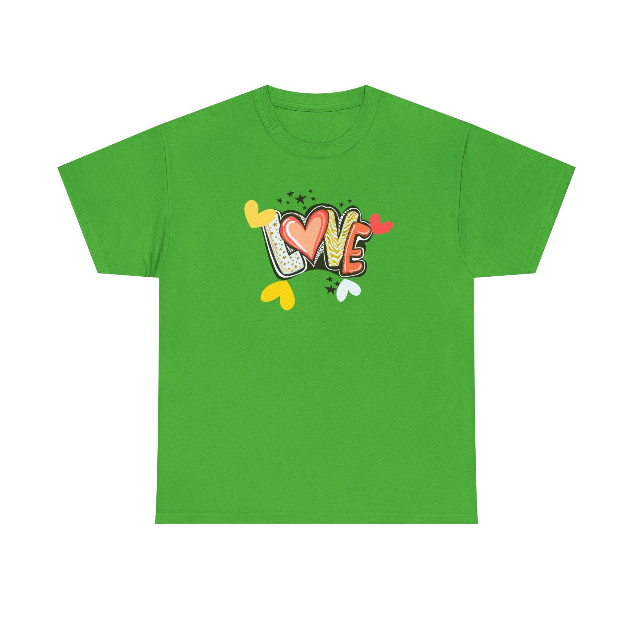 Love Heart Graphic Tee — Retro Doodle "LOVE" Design