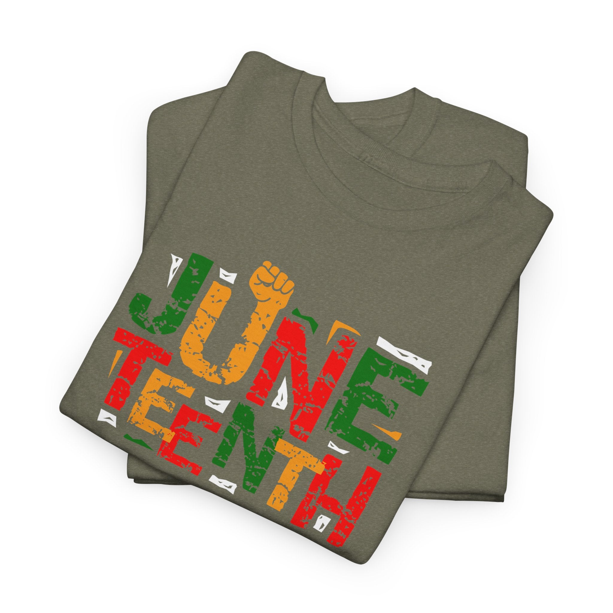 Juneteenth Celebration T-Shirt — "Made Us Stronger" Floral Block Letter Tee