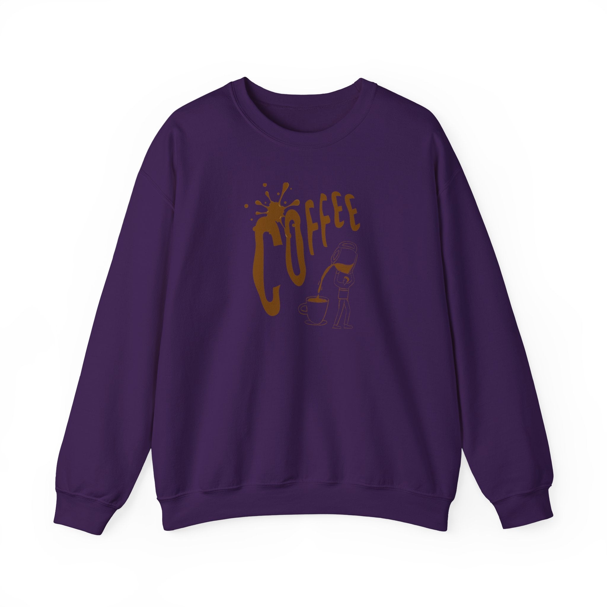 Coffee Lover Crewneck Sweatshirt — Retro Brown Coffee Graphic