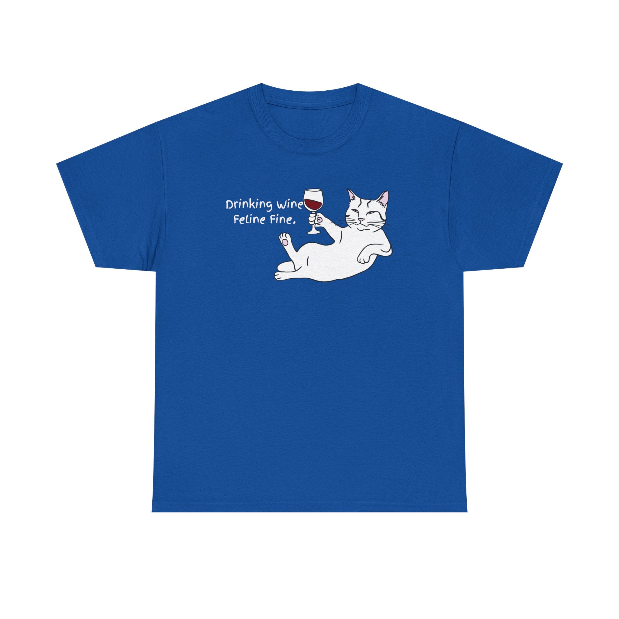 Drinking Wine, Feline Fine Cat Tee
