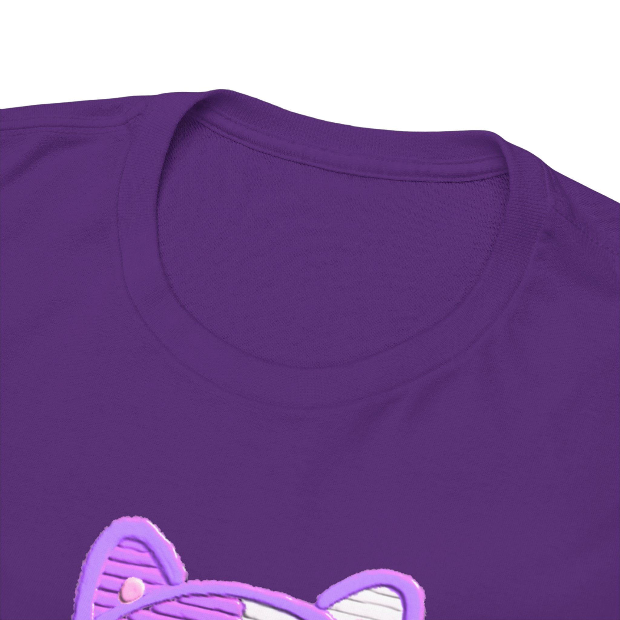 Cute Purple Cat “Hi” T-Shirt — Kawaii Kitten Graphic Tee
