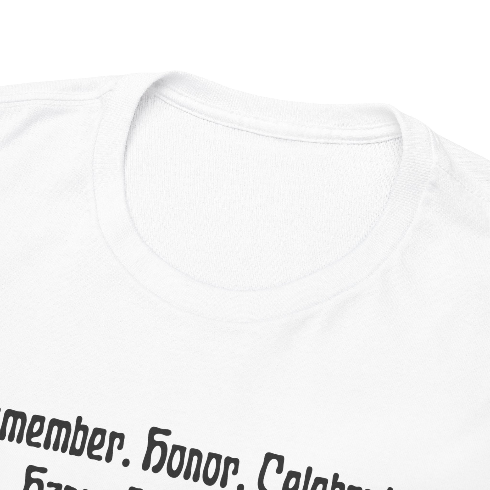 Juneteenth Celebration T‑Shirt — "Remember. Honor. Celebrate. Happy Juneteenth" with Pan-African Heart Design