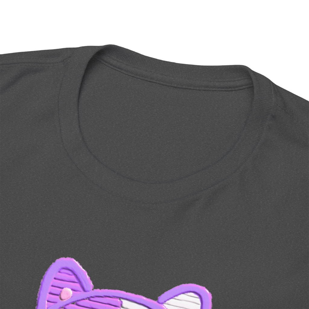 Cute Purple Cat “Hi” T-Shirt — Kawaii Kitten Graphic Tee