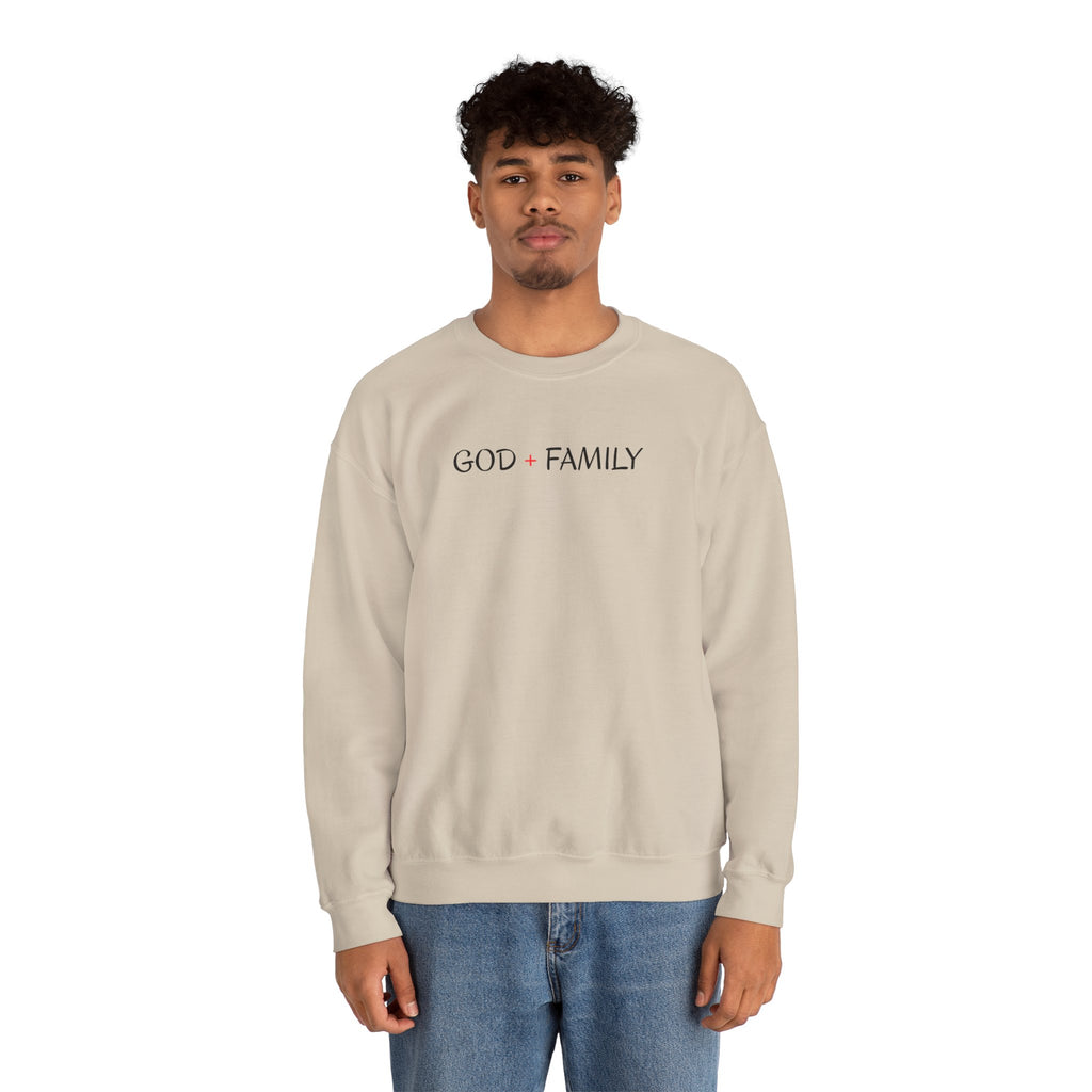 God + Family Crewneck Sweatshirt — Faith-Inspired Family Pullover