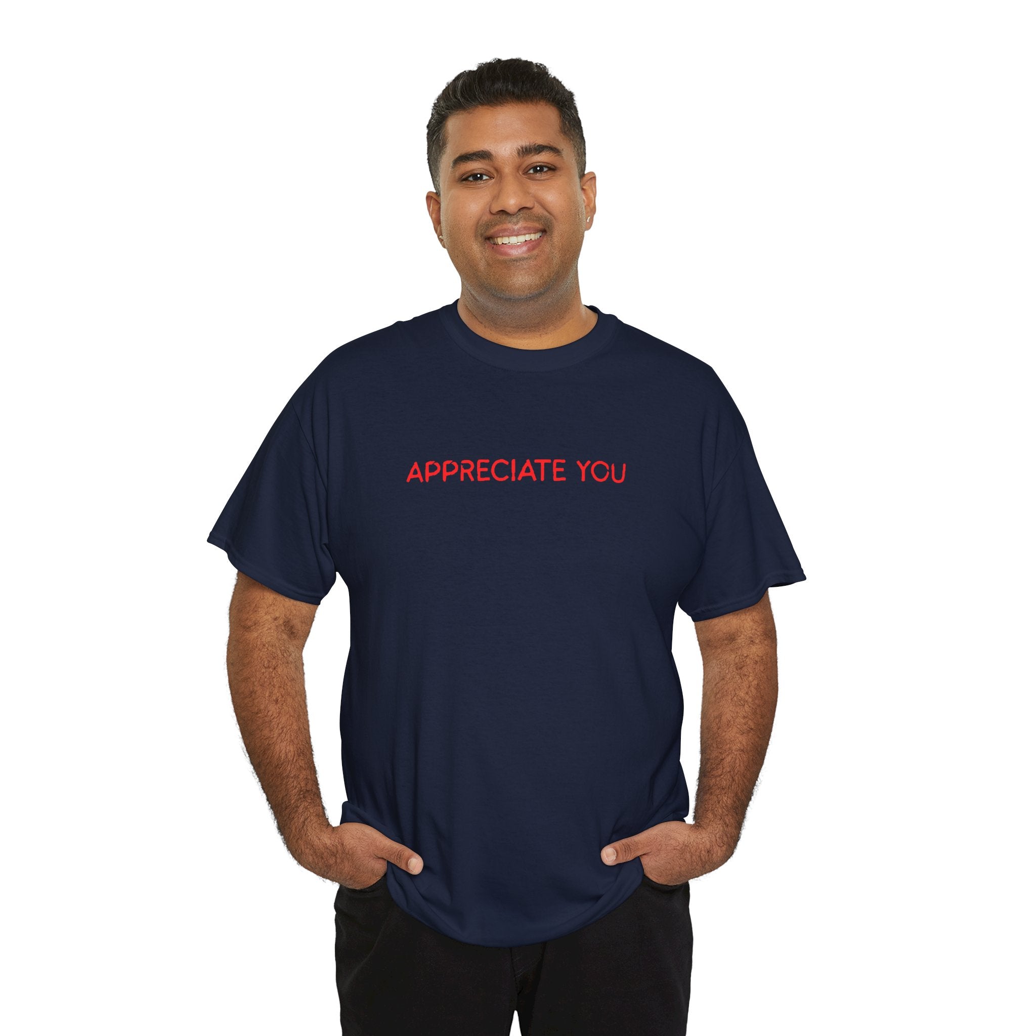 Appreciate You Tee – Minimalist Red Text Graphic T‑Shirt