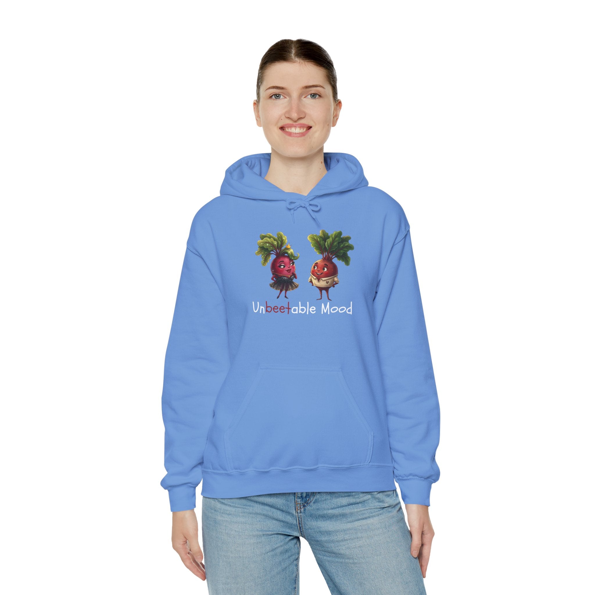 Radish 'Unbeetable Mood' Hoodie – Cute Veggie Couple Graphic Sweatshirt