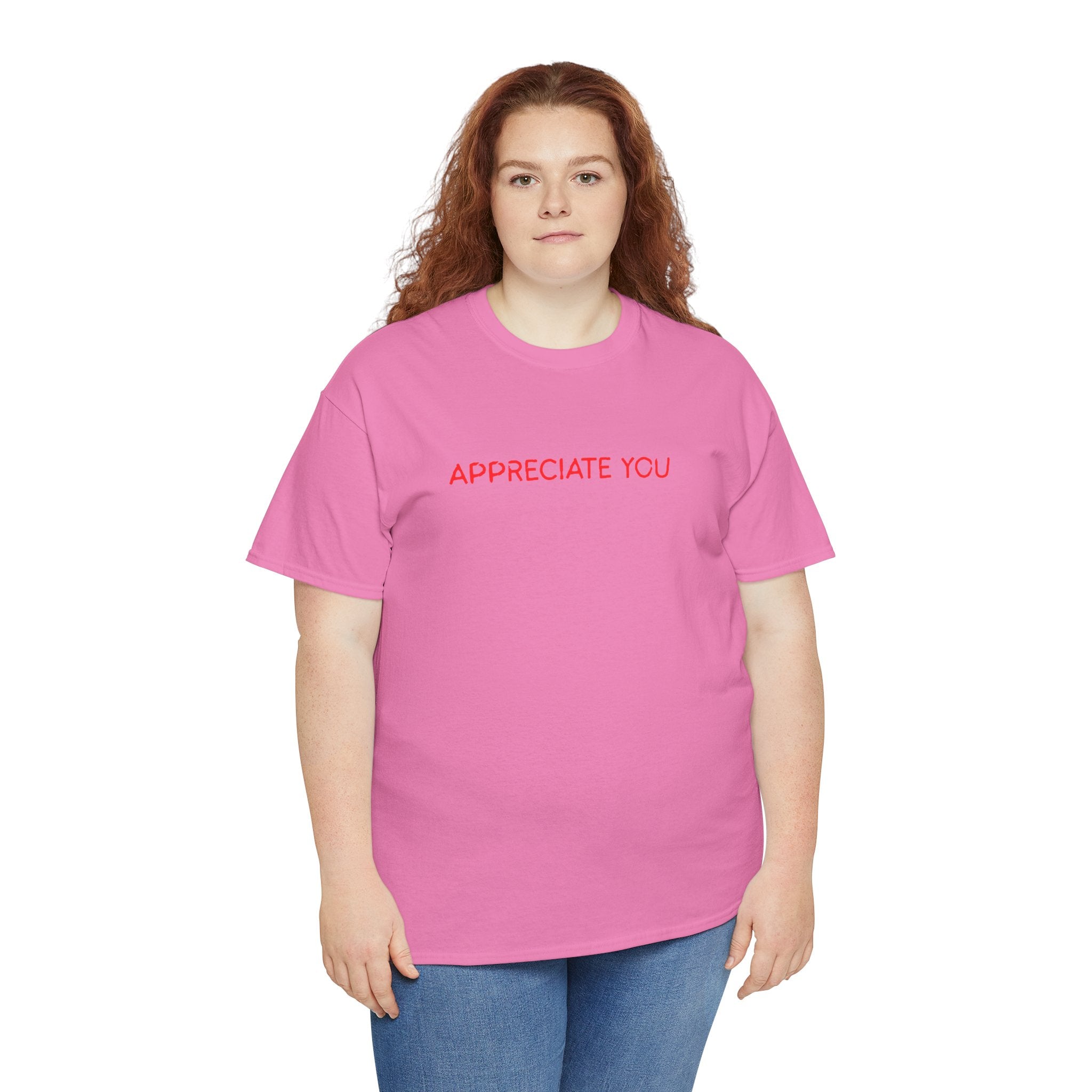 Appreciate You Tee – Minimalist Red Text Graphic T‑Shirt