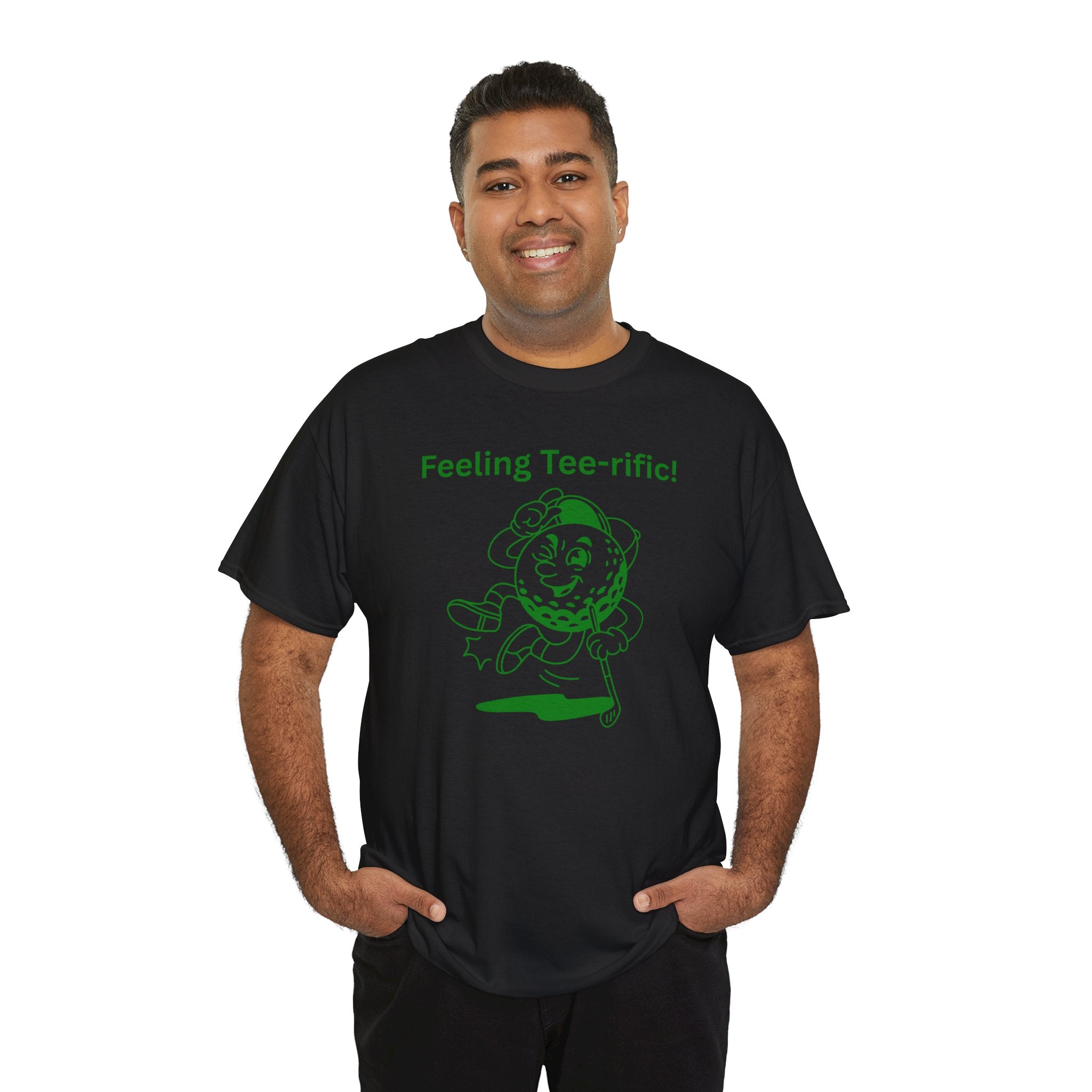 Golf Tee T-Shirt — "Feeling Tee-rific!" Vintage Golf Character Shirt