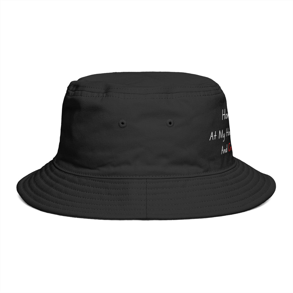 Bucket Hat — “HomeBody: At My House I Got Snack And Crime Shows” Embroidered