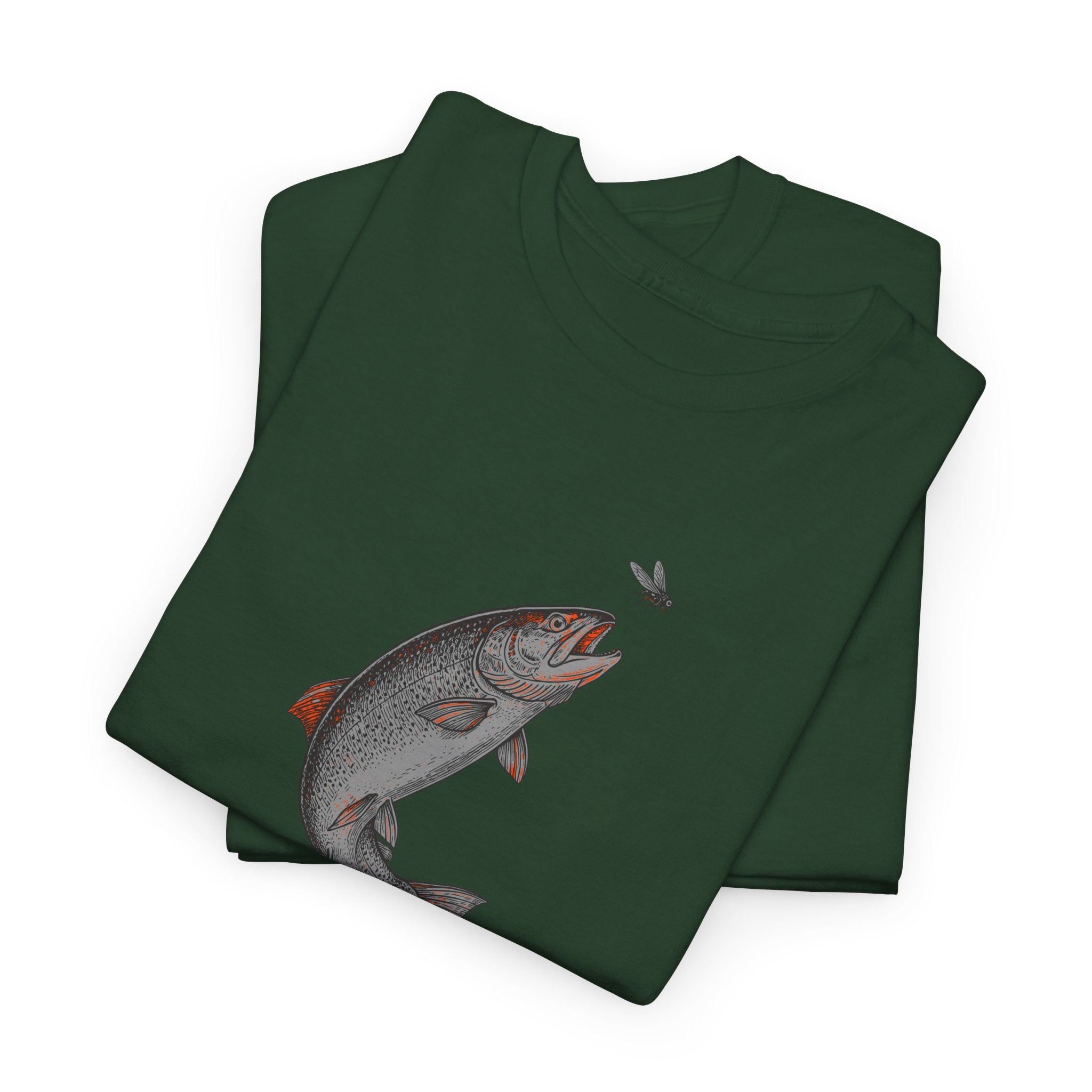 Fishing T‑Shirt — Leaping Trout 'Going for it' Graphic Tee