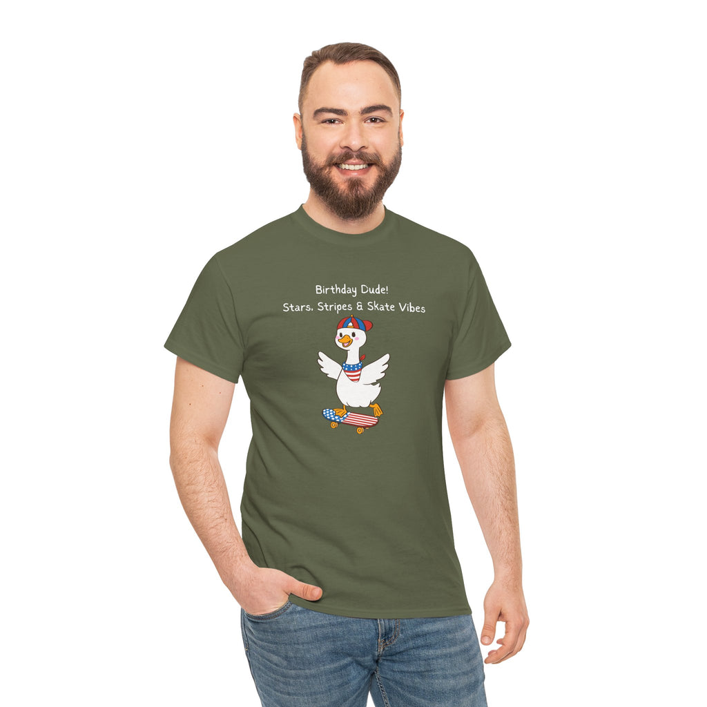 Birthday Dude! Stars, Stripes & Skate Vibes Tee