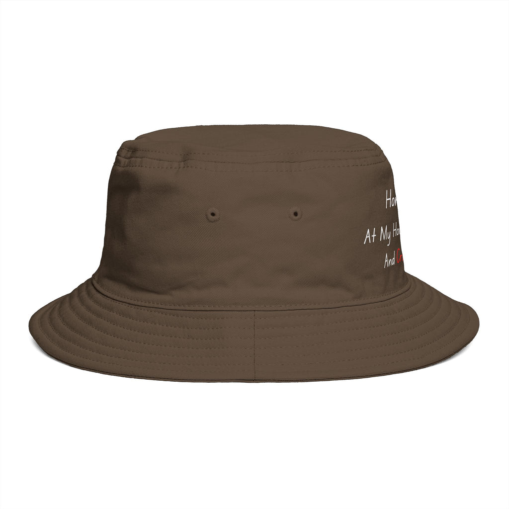 Bucket Hat — “HomeBody: At My House I Got Snack And Crime Shows” Embroidered