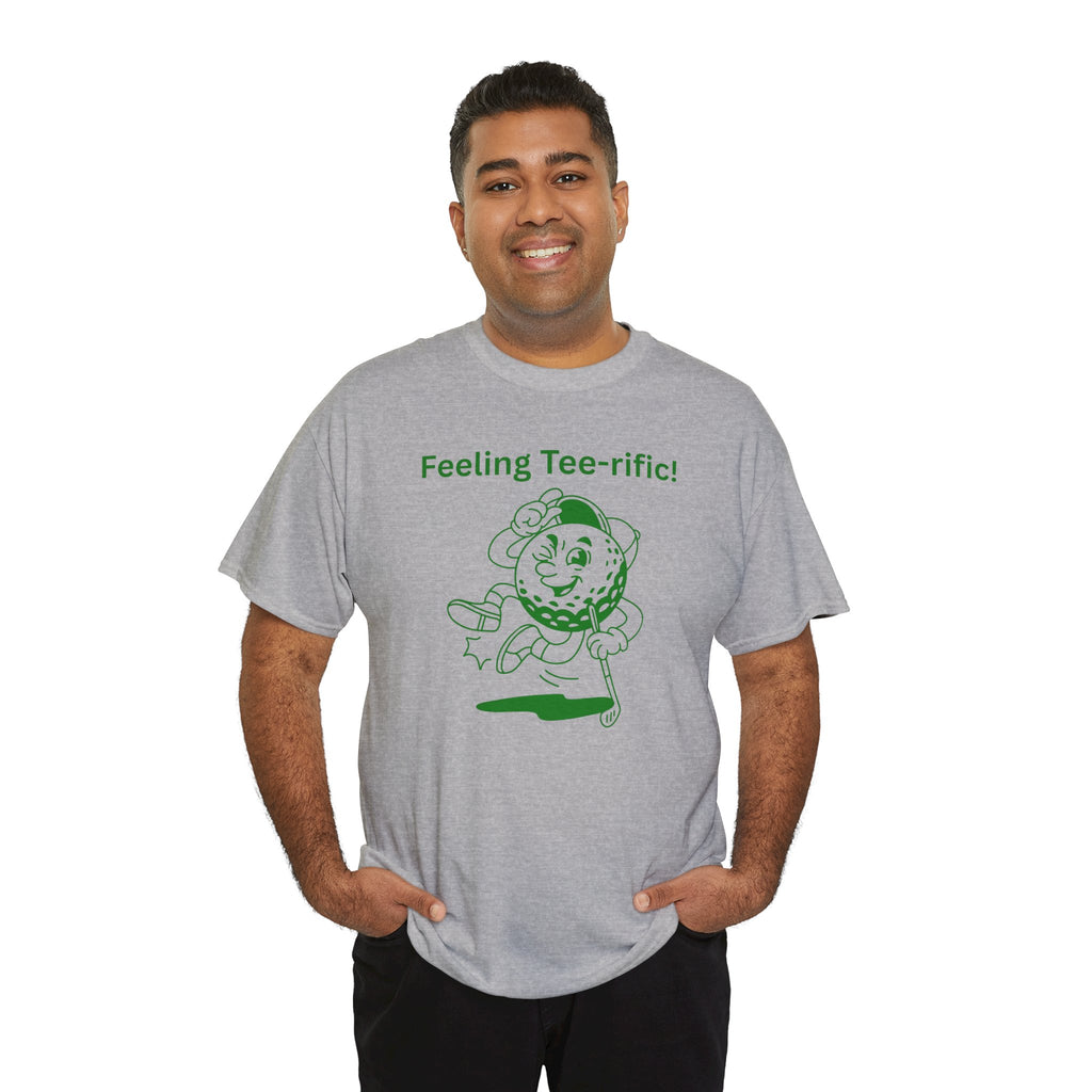 Golf Tee T-Shirt — "Feeling Tee-rific!" Vintage Golf Character Shirt