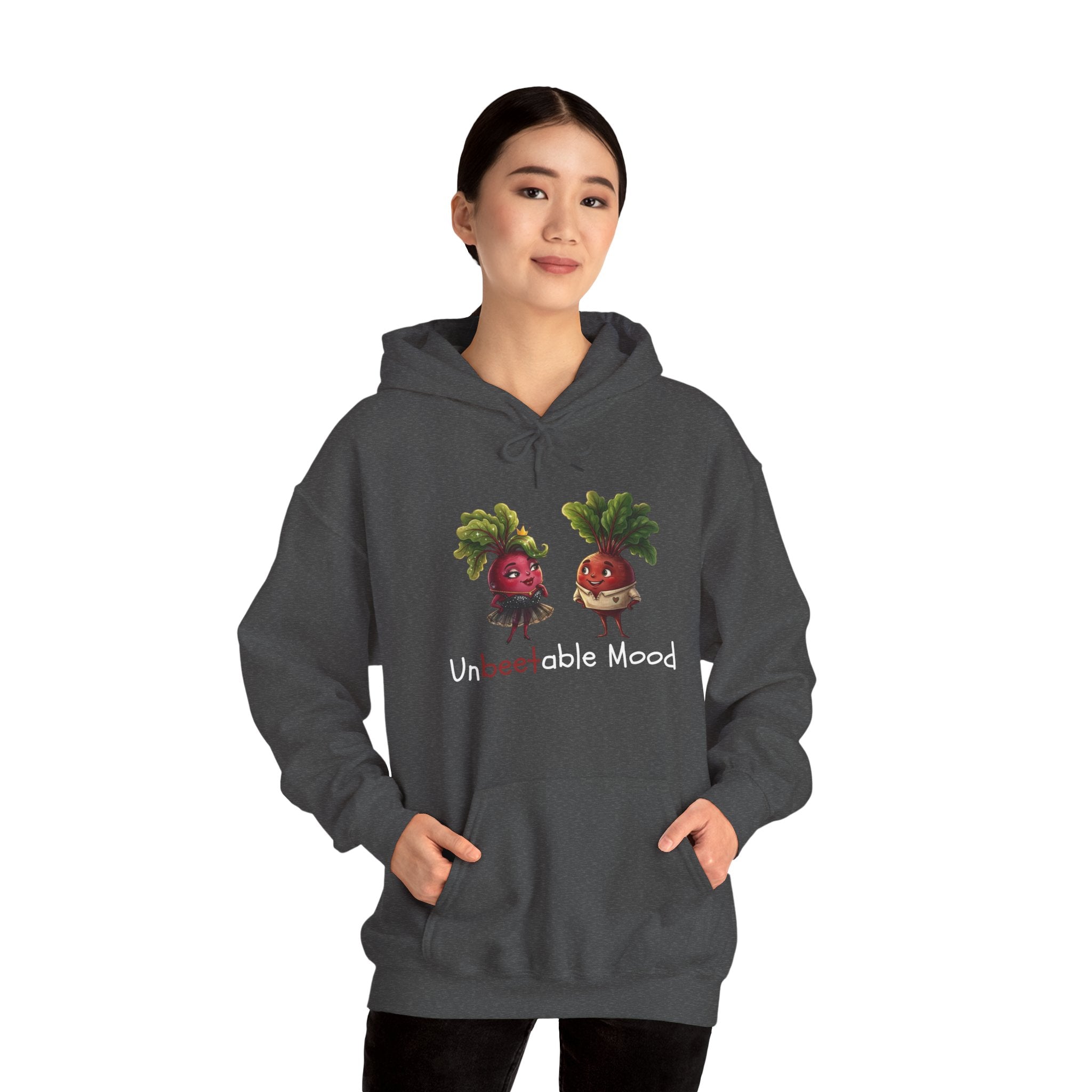 Radish 'Unbeetable Mood' Hoodie – Cute Veggie Couple Graphic Sweatshirt
