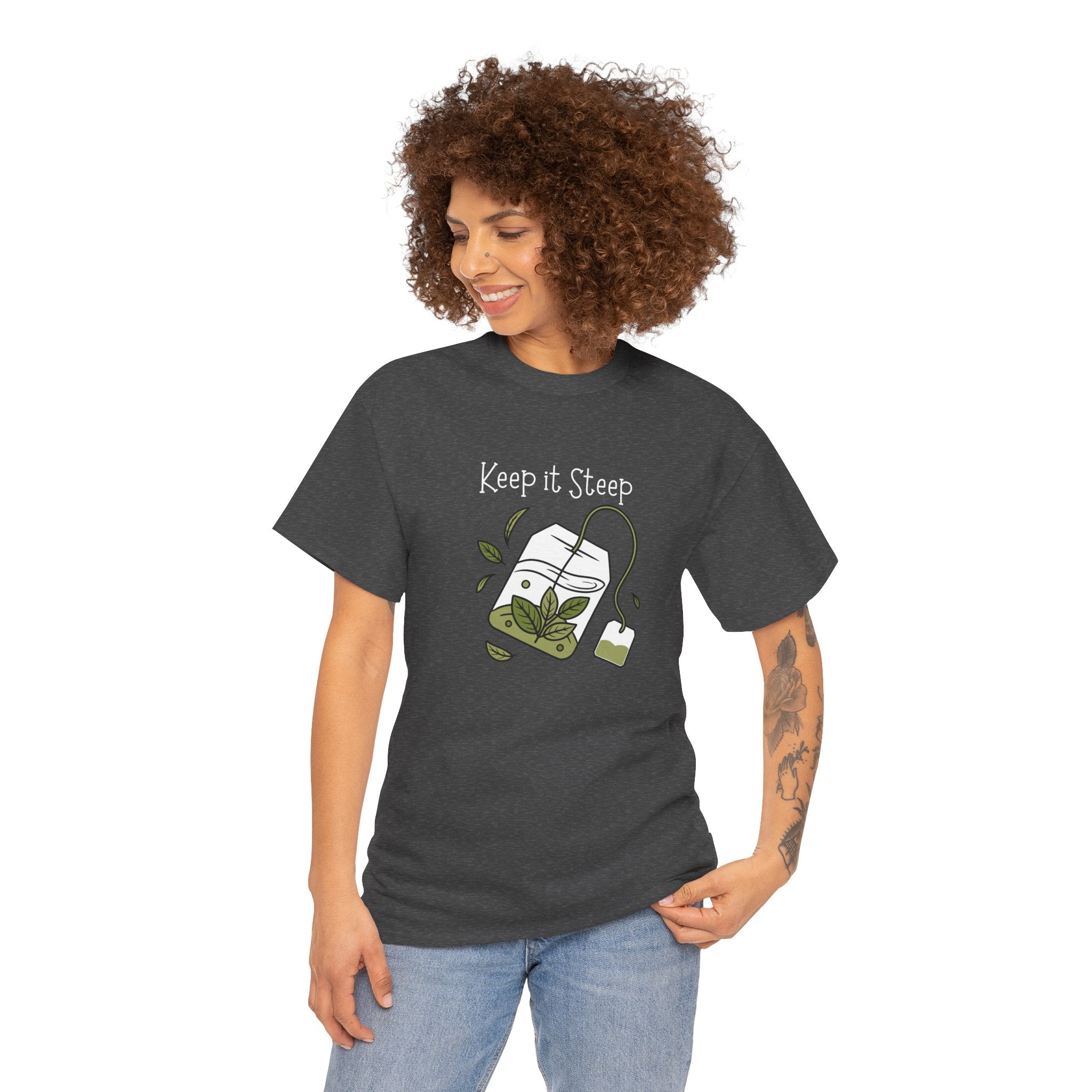 Keep It Steep Tea T-Shirt — Cute Tea Bag Graphic Tee for Tea Lovers