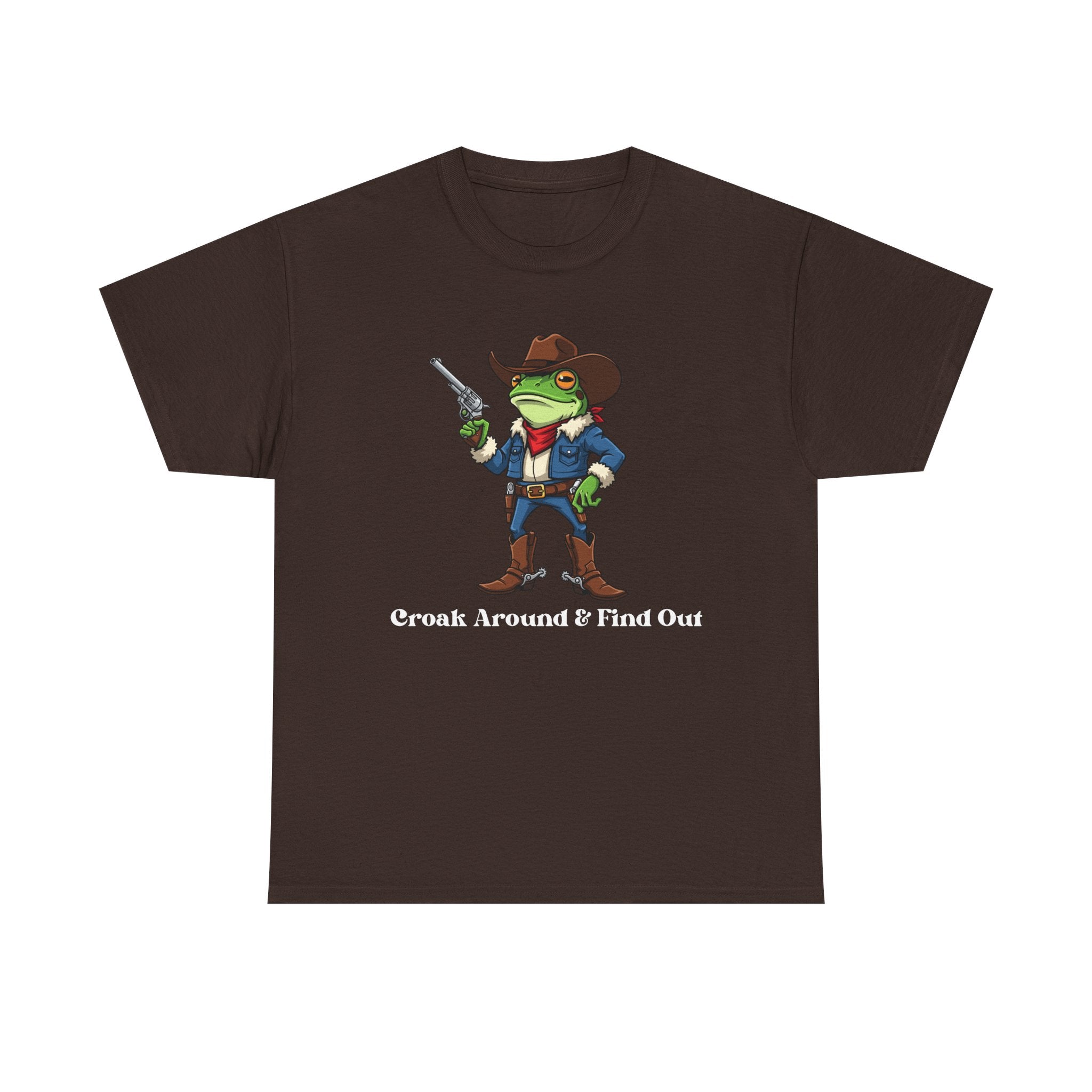 Cowboy Frog T-Shirt - "Croak Around & Find Out" Funny Western Graphic Tee