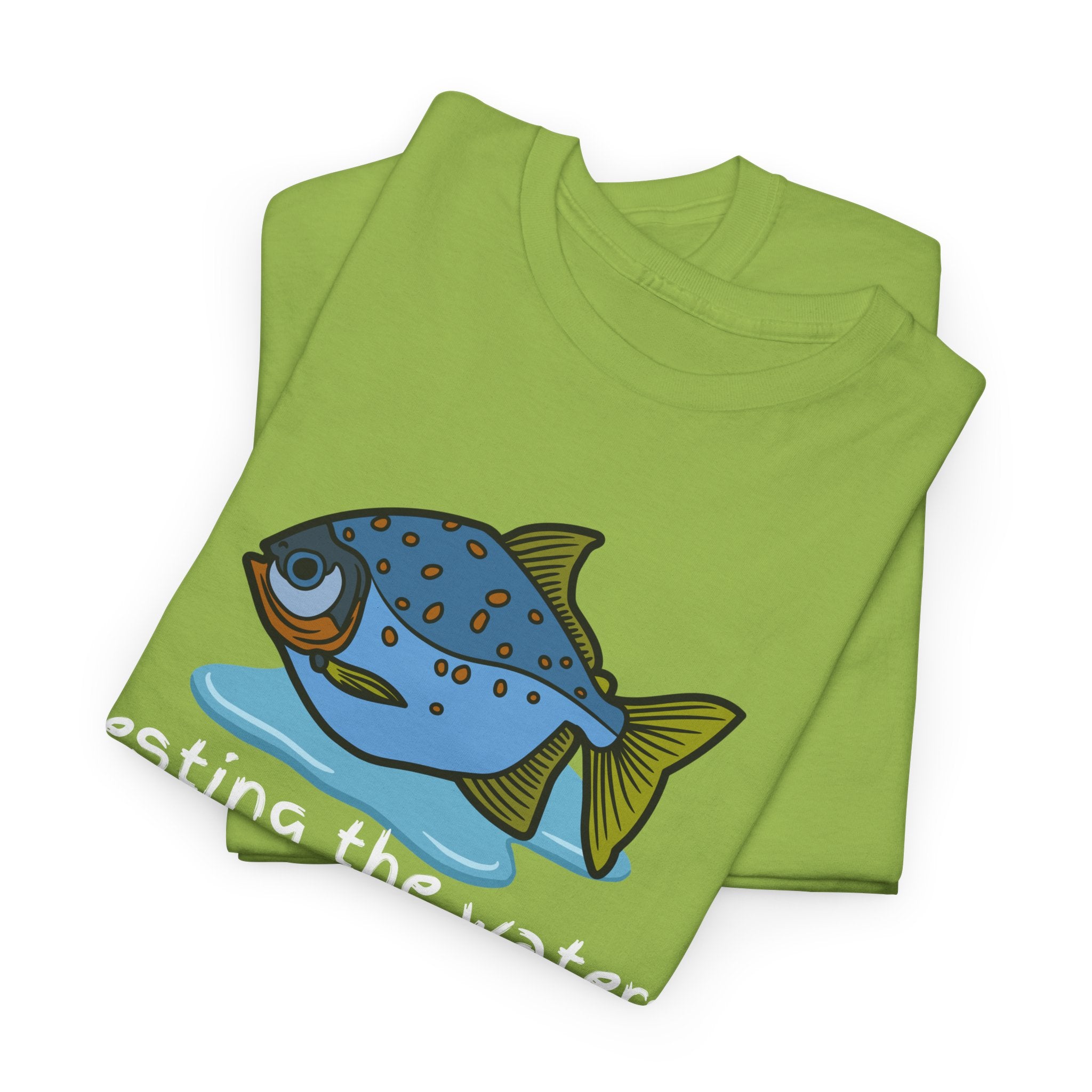 Fishing T‑Shirt — 'Testing the Waters' Blue Fish Tee