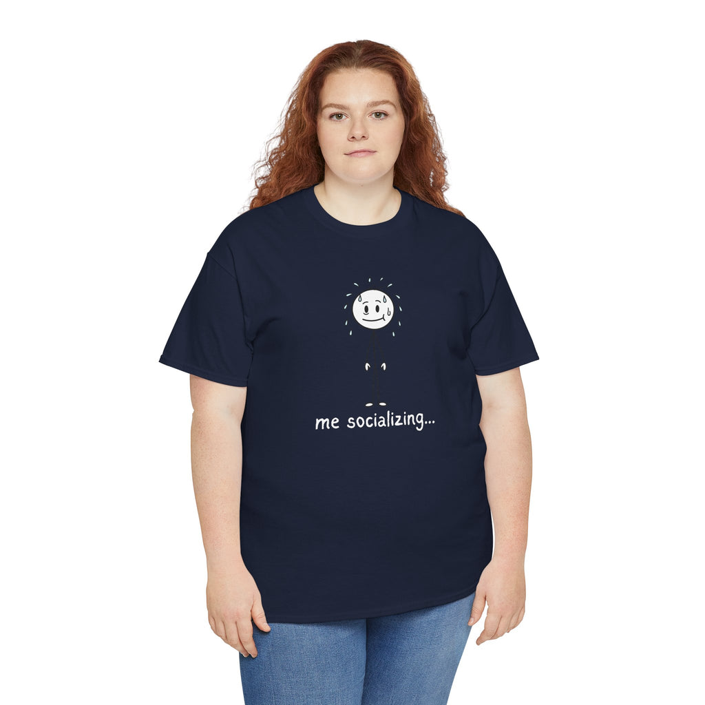 Me Socializing T-Shirt — Funny Introvert Stick Figure Tee