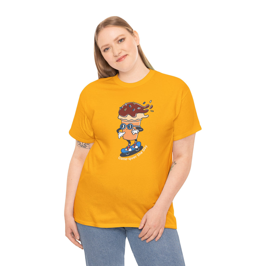 Donut Skateboard Cartoon Tee — "Can’t Stop Me" Graphic T-Shirt