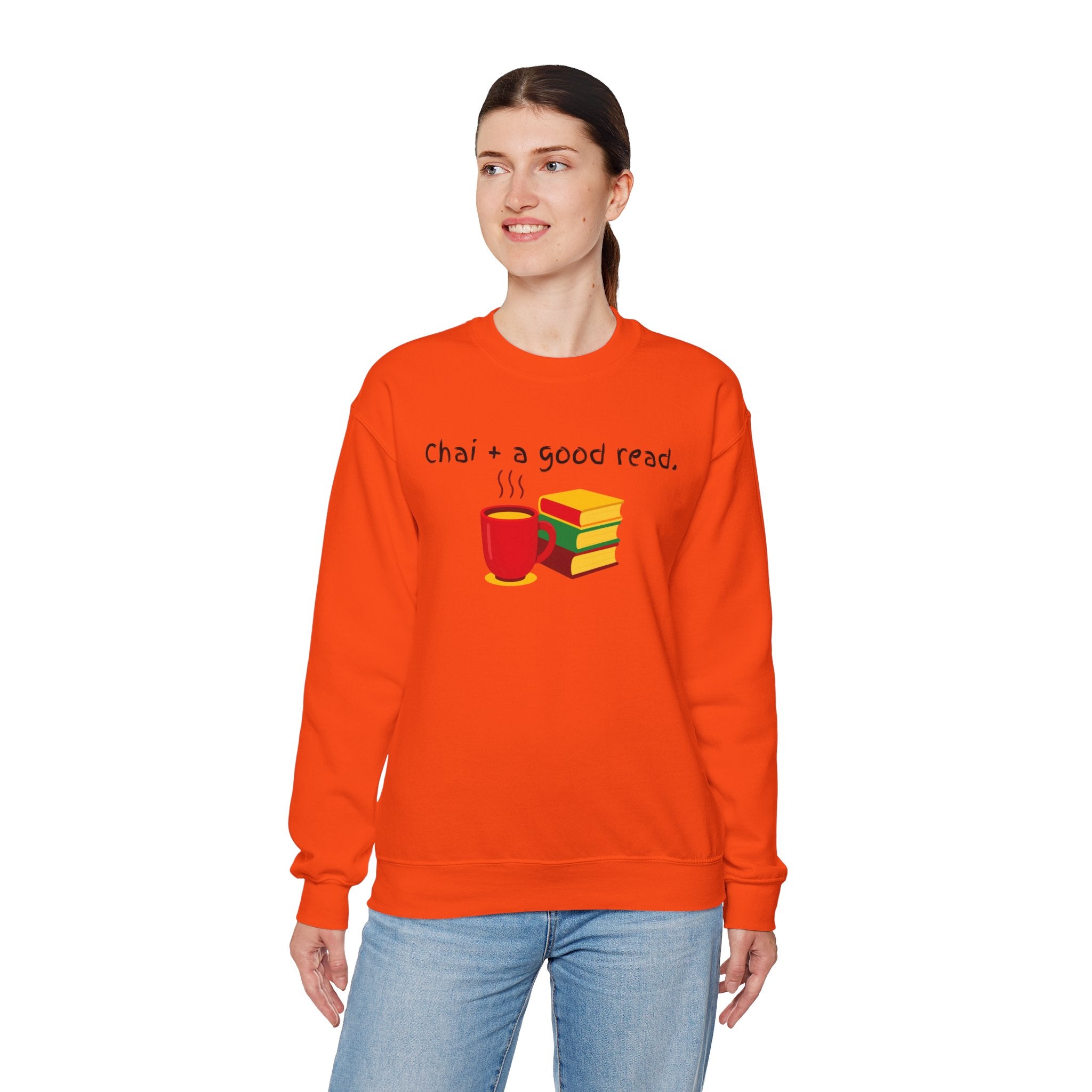 Cozy Reading Sweatshirt — "Chai + a Good Read" Crewneck