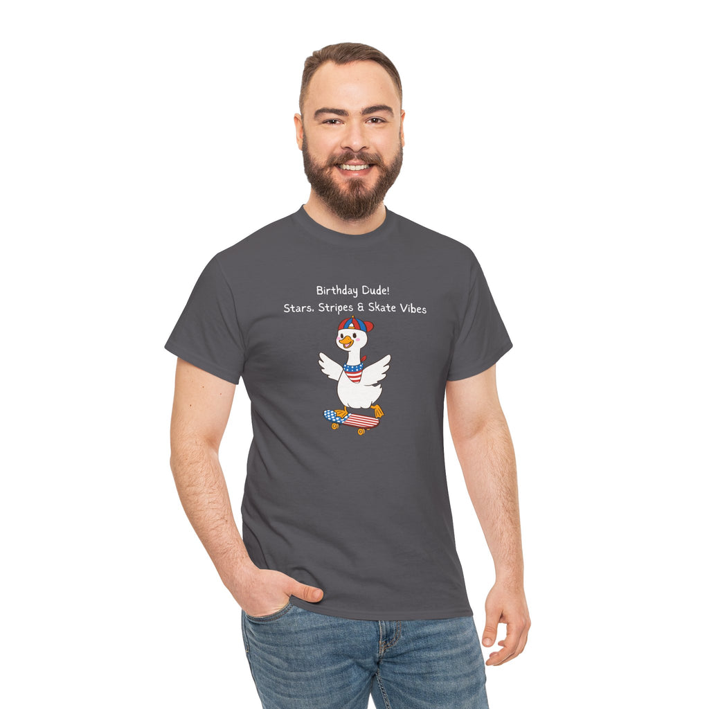 Birthday Dude! Stars, Stripes & Skate Vibes Tee