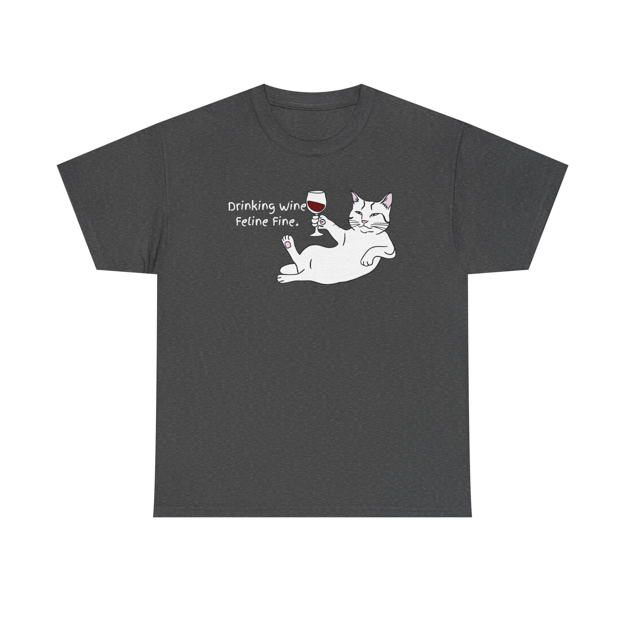 Drinking Wine, Feline Fine Cat Tee
