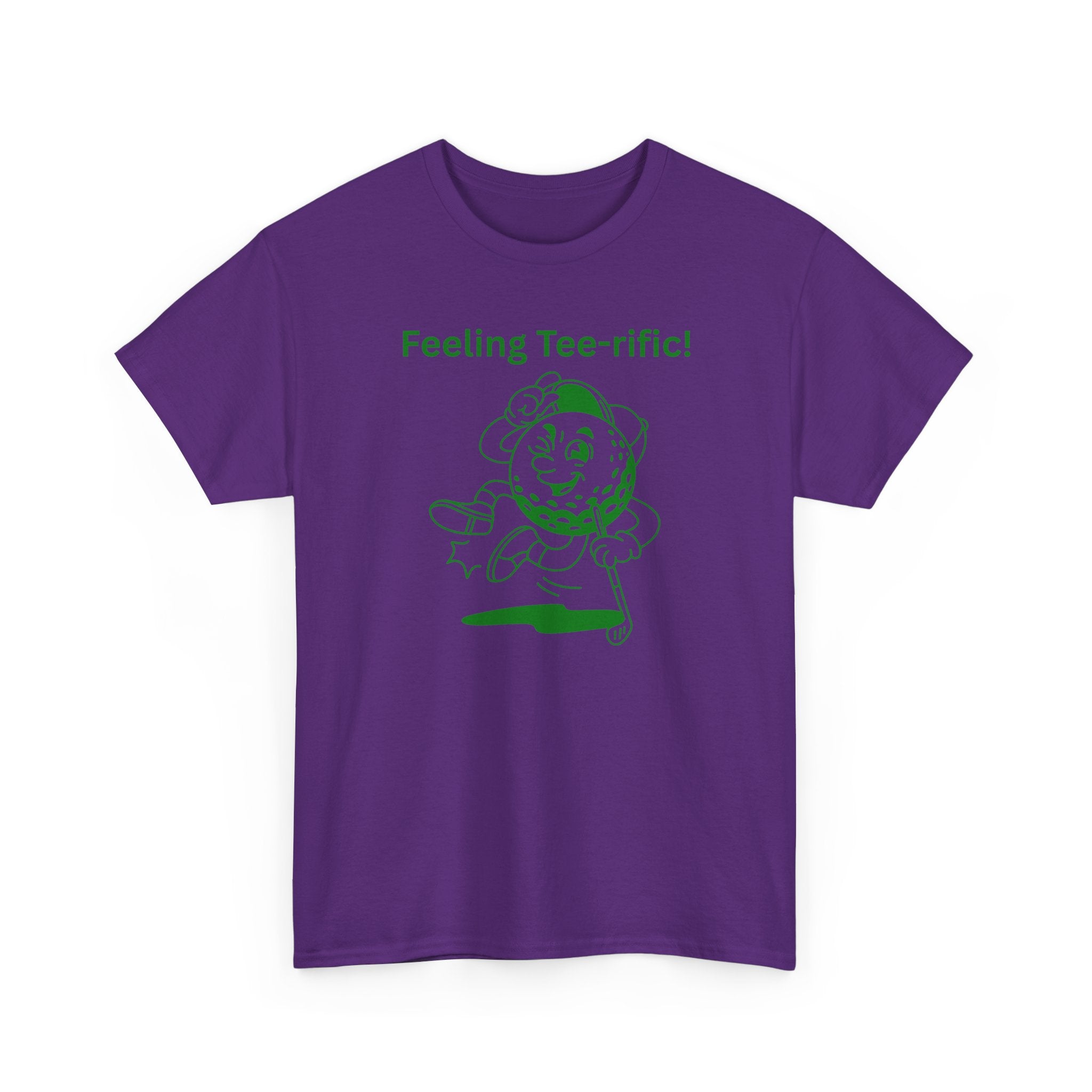 Golf Tee T-Shirt — "Feeling Tee-rific!" Vintage Golf Character Shirt