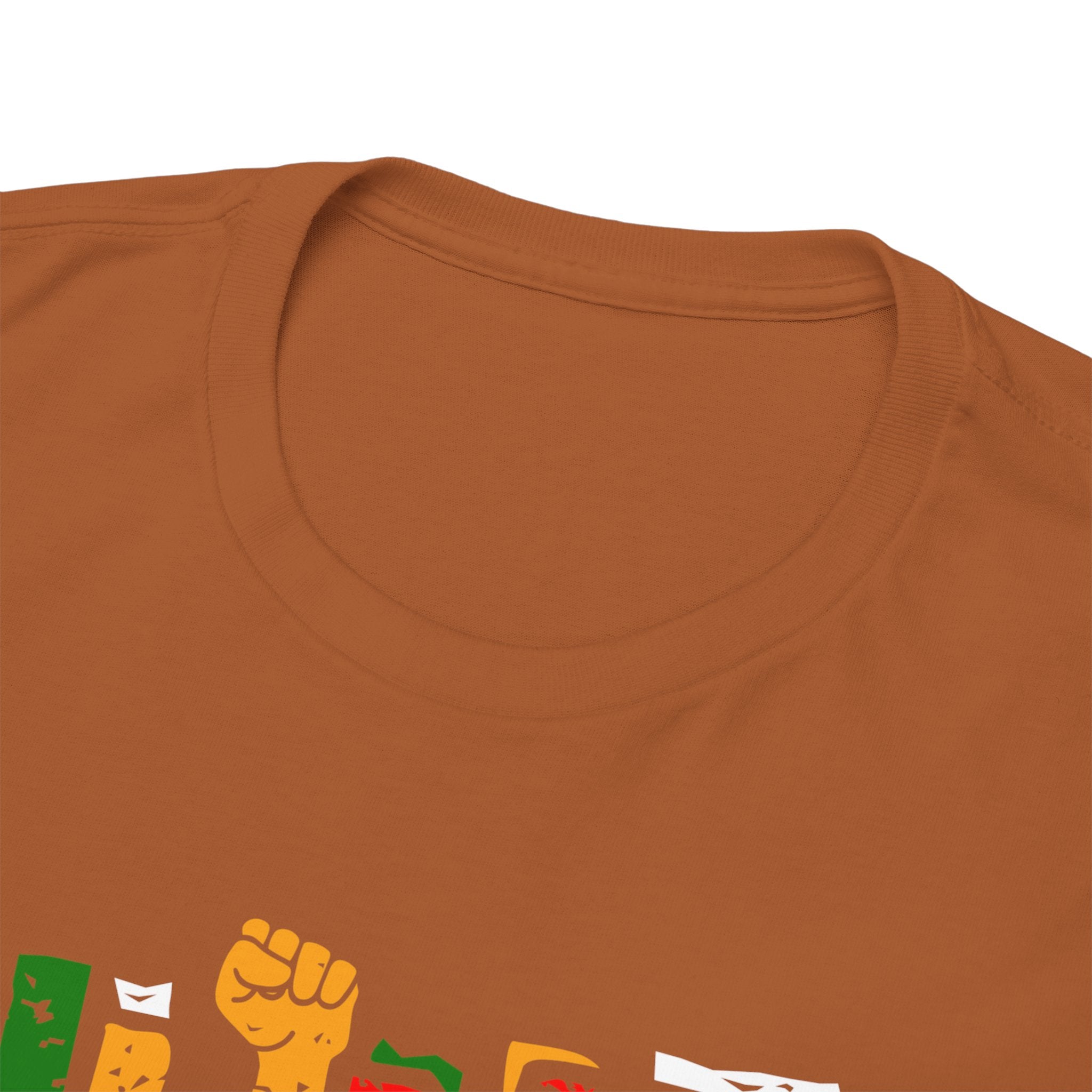 Juneteenth Celebration T-Shirt — "Made Us Stronger" Floral Block Letter Tee