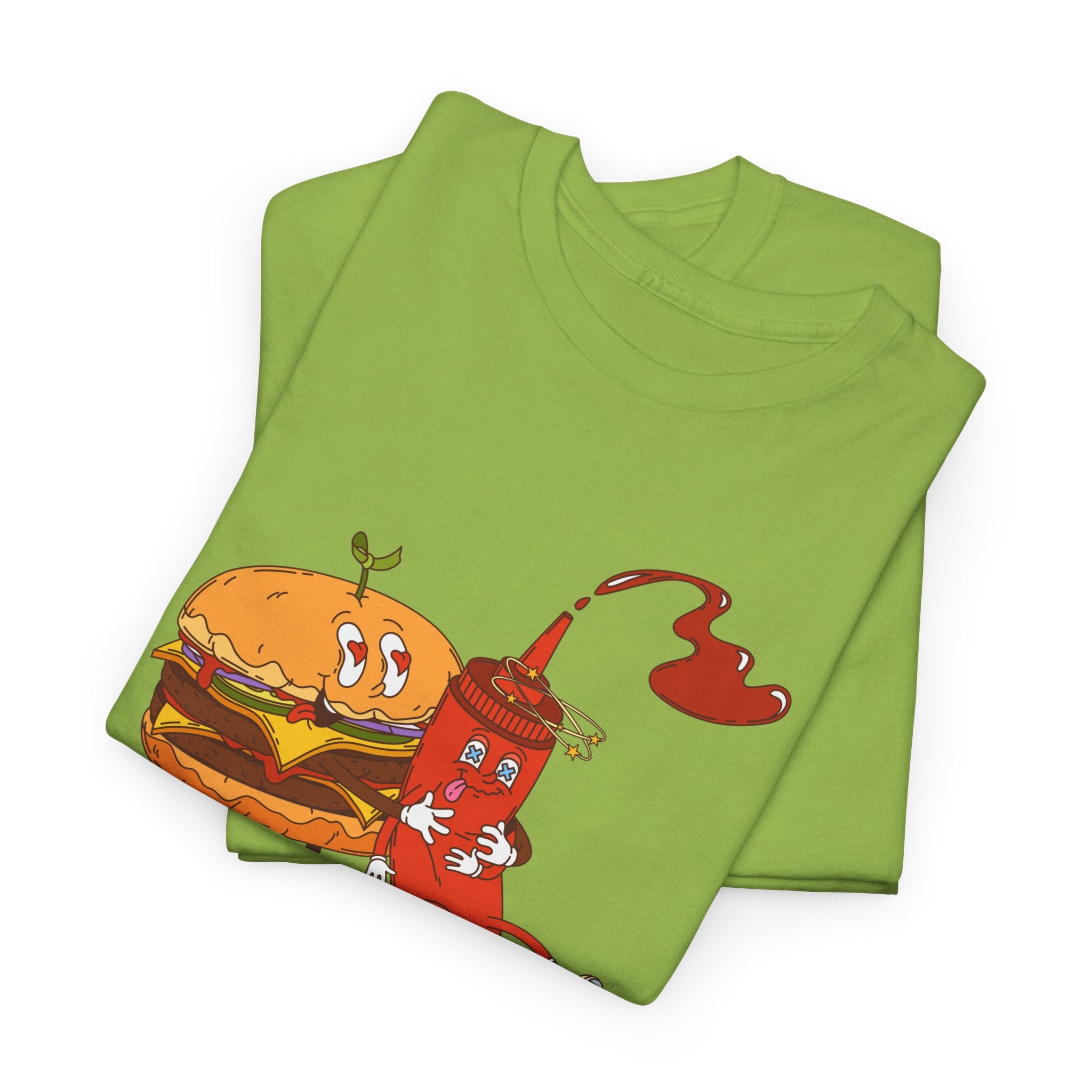Ketchup & Burger Besties Tee — "Without Me, He’s Dry" Funny Food Couple T-Shirt
