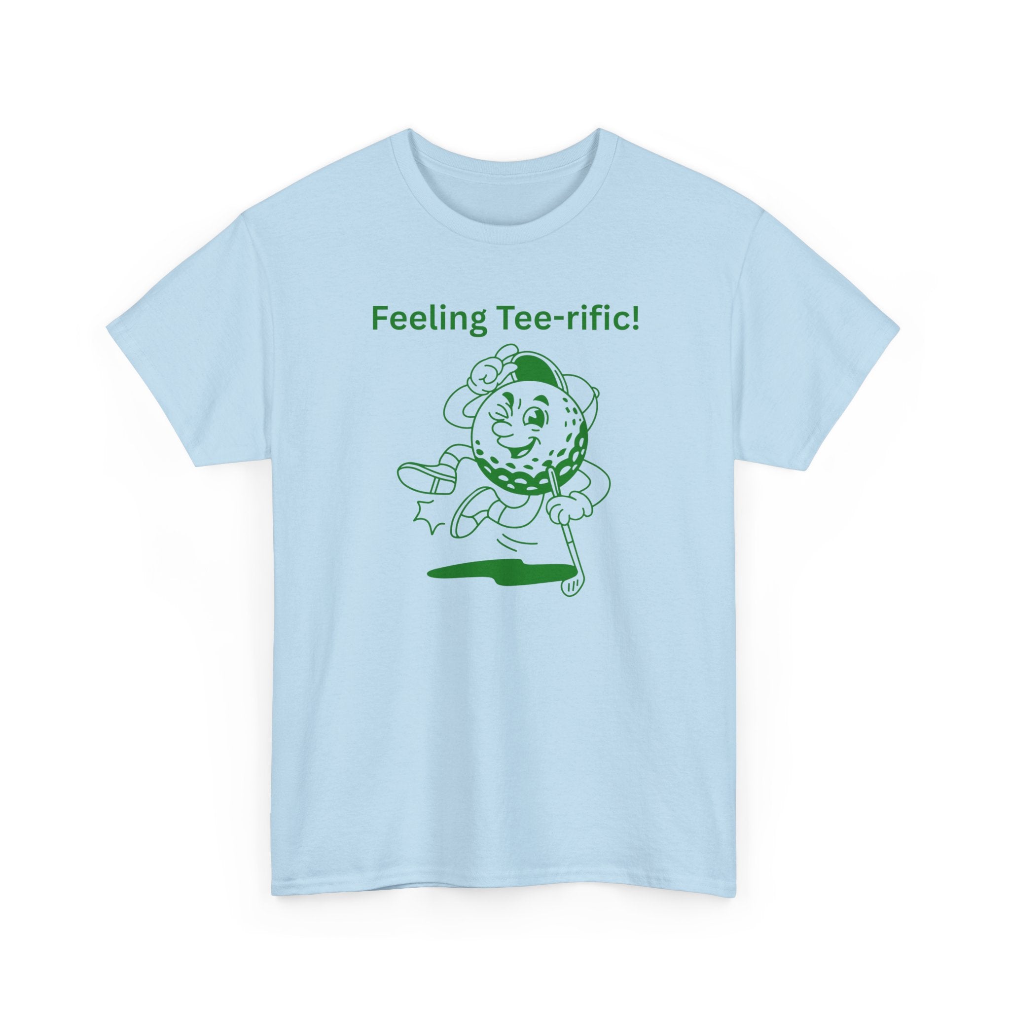 Golf Tee T-Shirt — "Feeling Tee-rific!" Vintage Golf Character Shirt