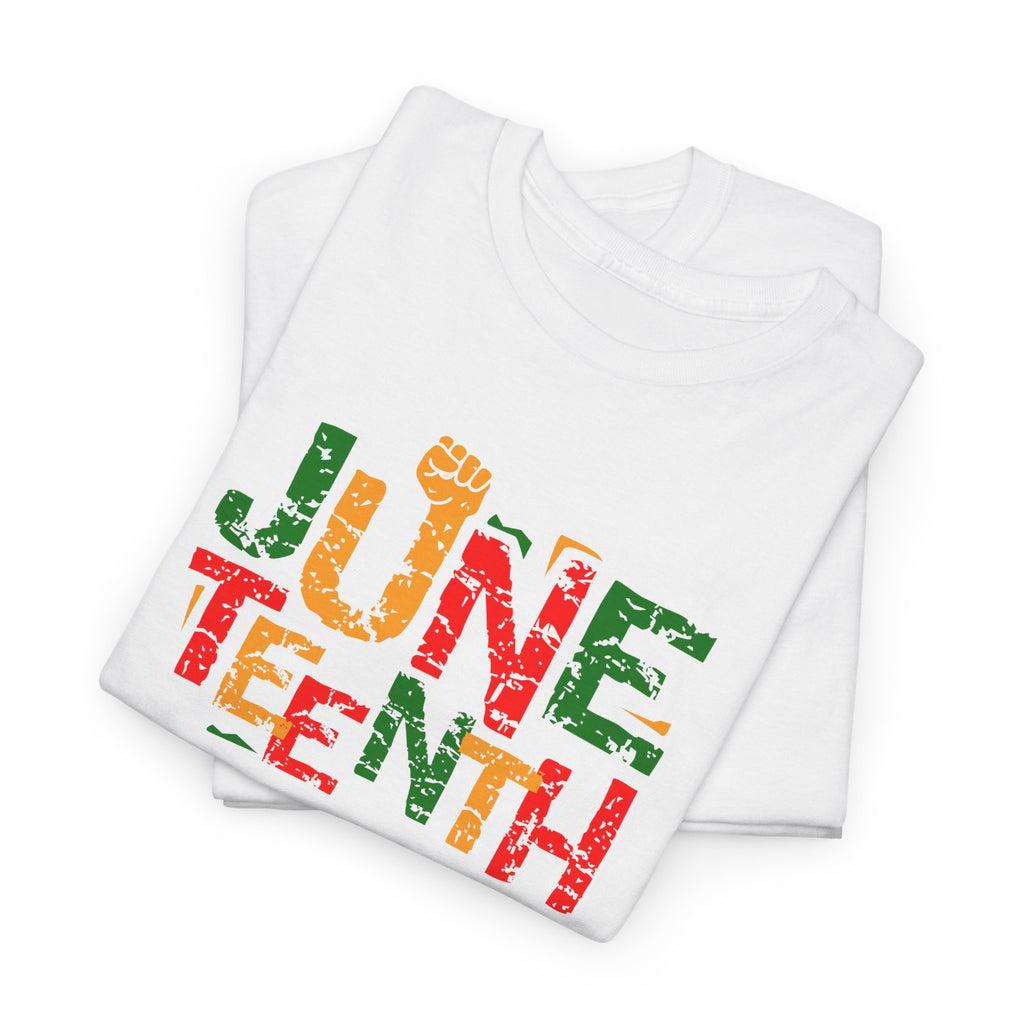 Juneteenth Celebration T-Shirt — "Made Us Stronger" Floral Block Letter Tee