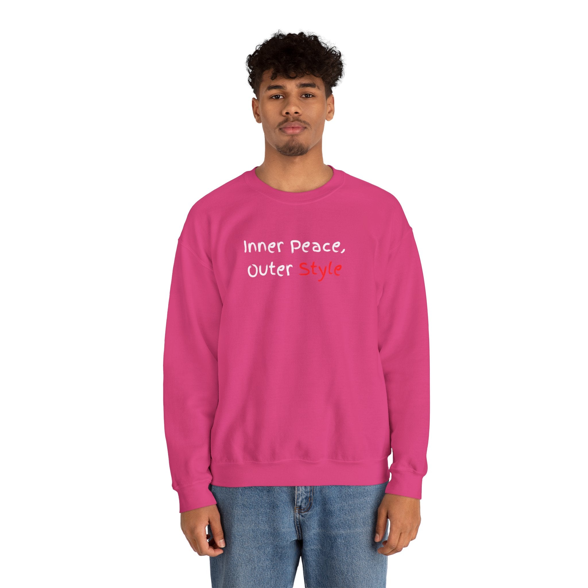 Crewneck Sweatshirt "Style" Minimalist Pink Script – Casual Everyday Fashion