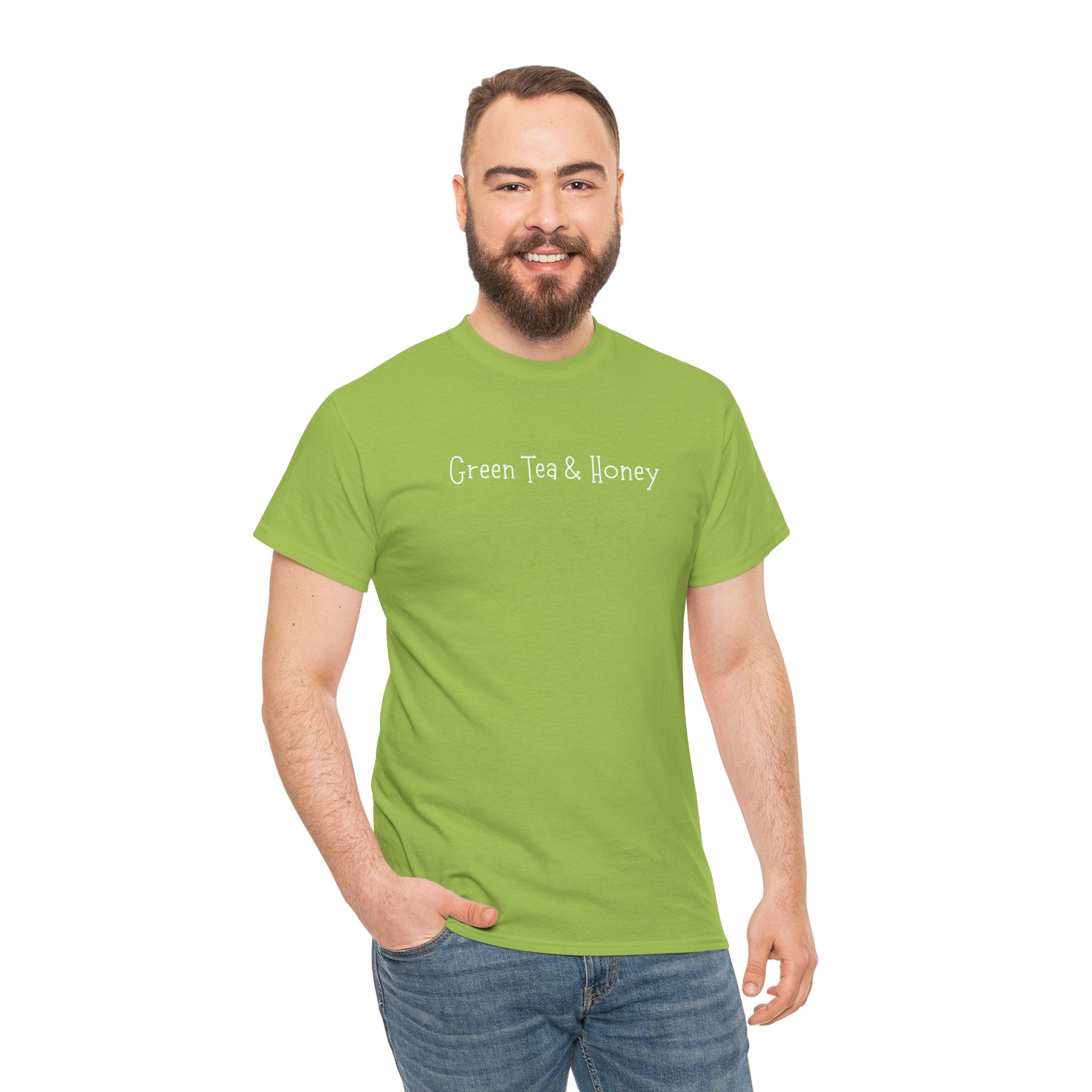Green Tea & Honey Tee — Minimalist Tea Lover T-Shirt