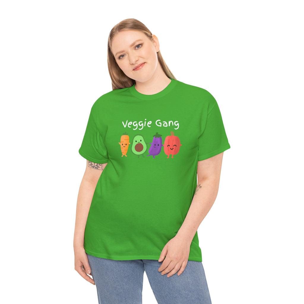 Veggie Gang T-Shirt – Cute Cartoon Avocado, Carrot, Eggplant & Pepper Tee
