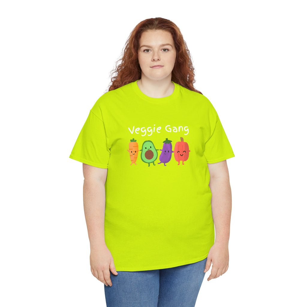 Veggie Gang T-Shirt – Cute Cartoon Avocado, Carrot, Eggplant & Pepper Tee