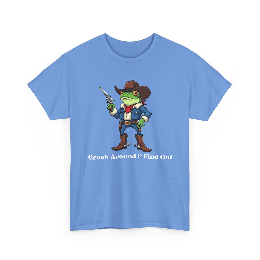 Cowboy Frog T-Shirt - "Croak Around & Find Out" Funny Western Graphic Tee