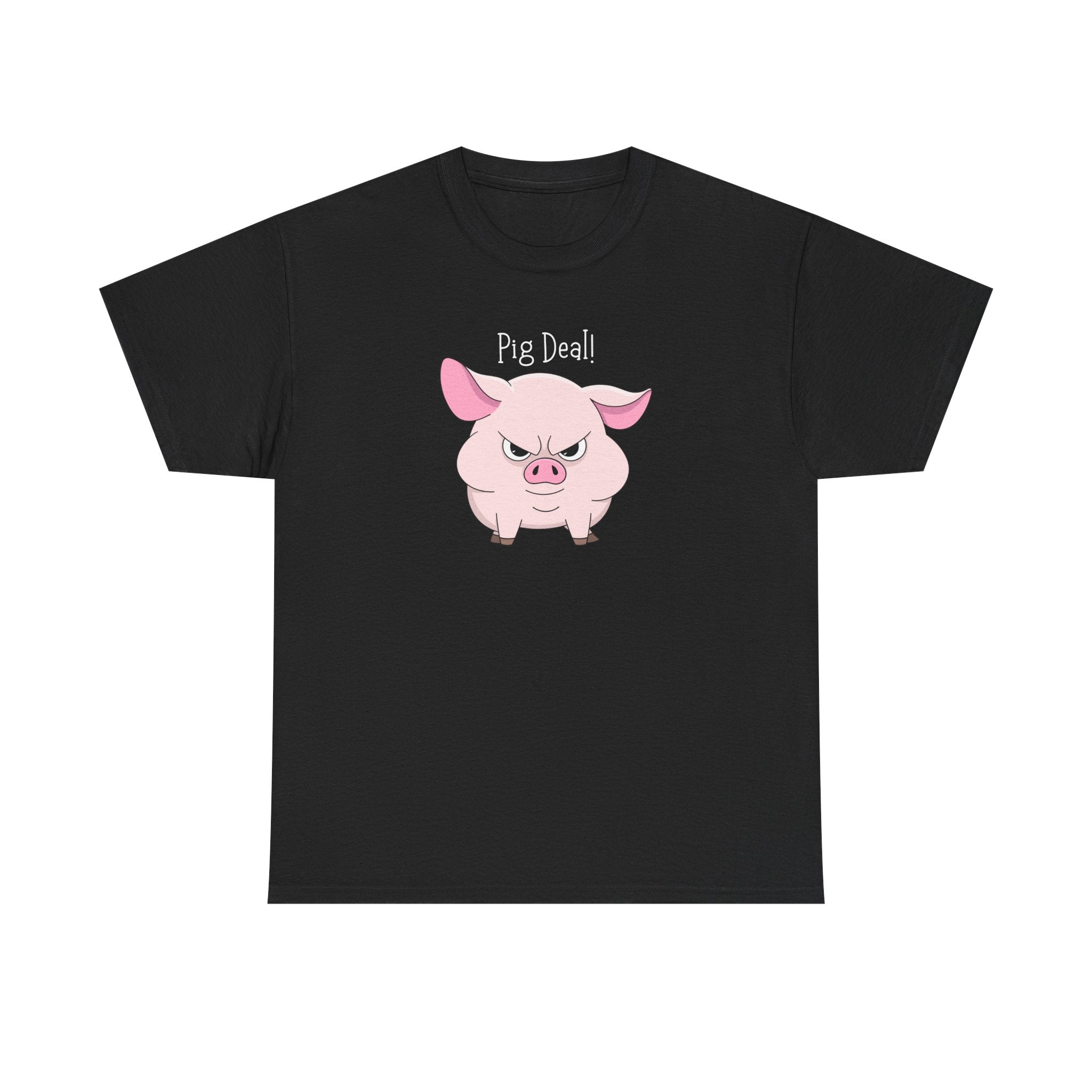 Pig Deal! Cute Angry Pig Graphic Tee — Funny Farm Animal T-Shirt