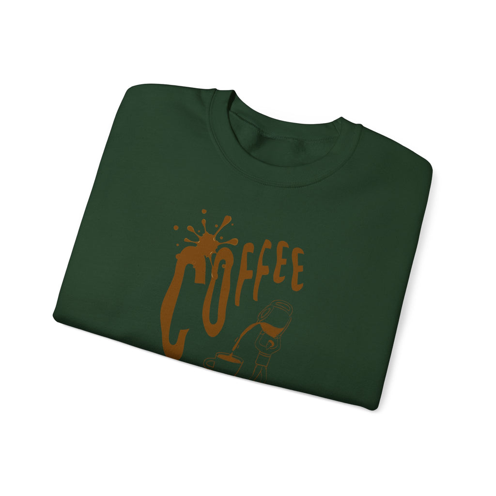 Coffee Lover Crewneck Sweatshirt — Retro Brown Coffee Graphic