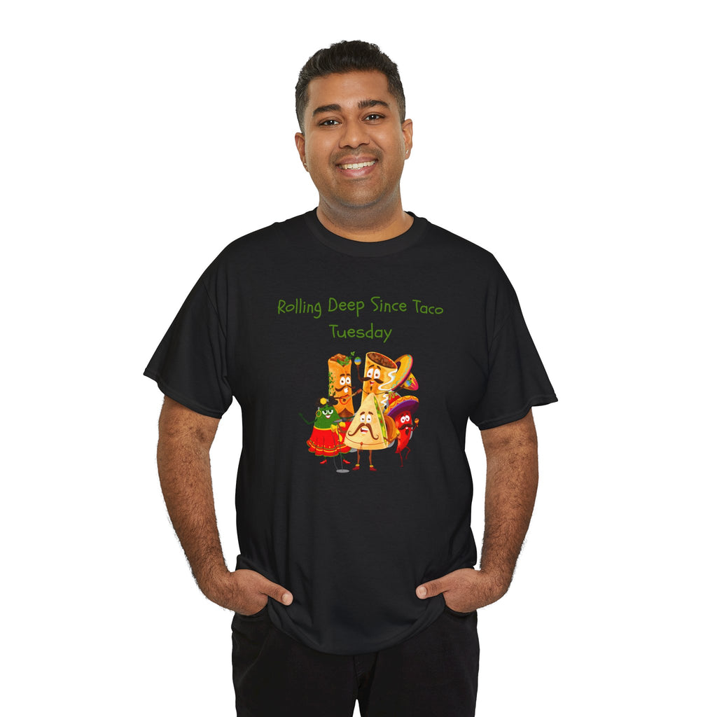 Taco Tuesday Graphic Tee — "Rolling Deep Since Taco Tuesday" Funny Mexican Food Shirt