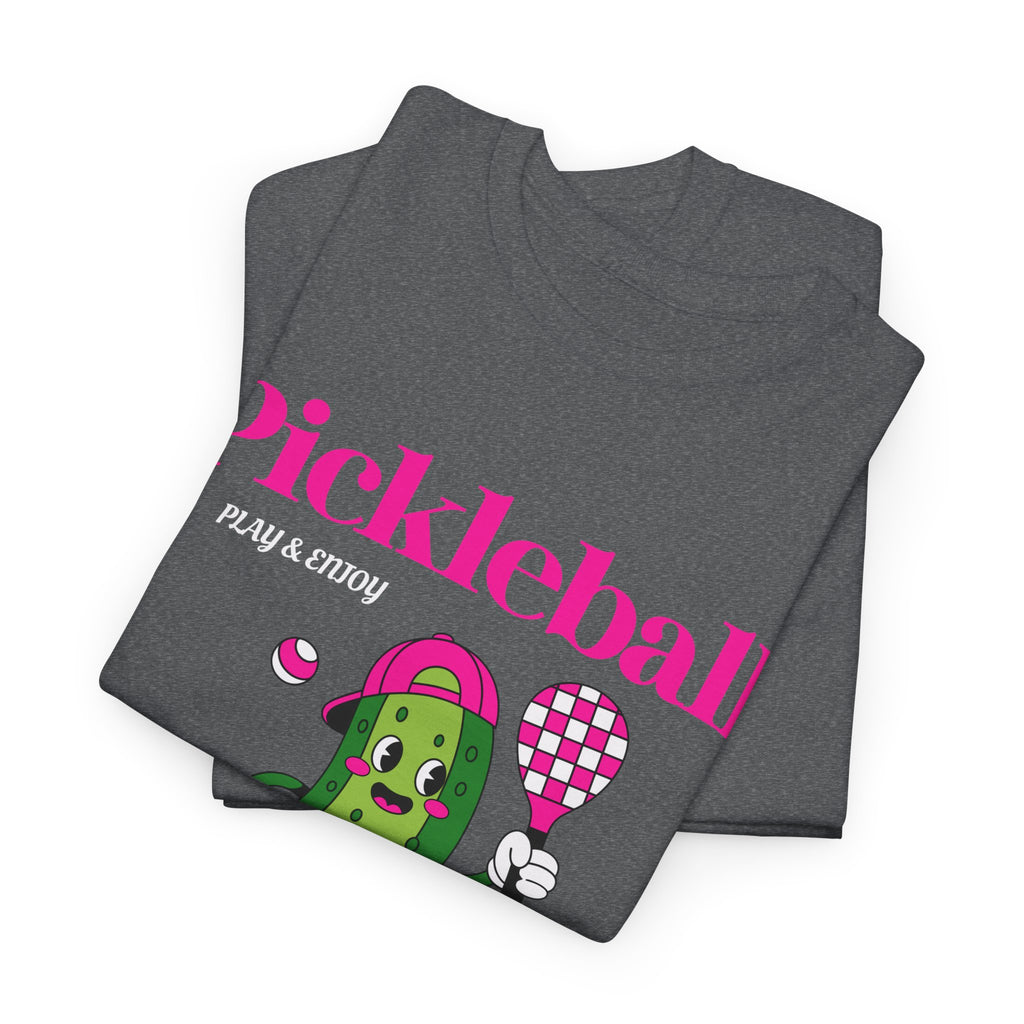 Pickleball Pickle Mascot Tee — Play & Enjoy Graphic T-Shirt