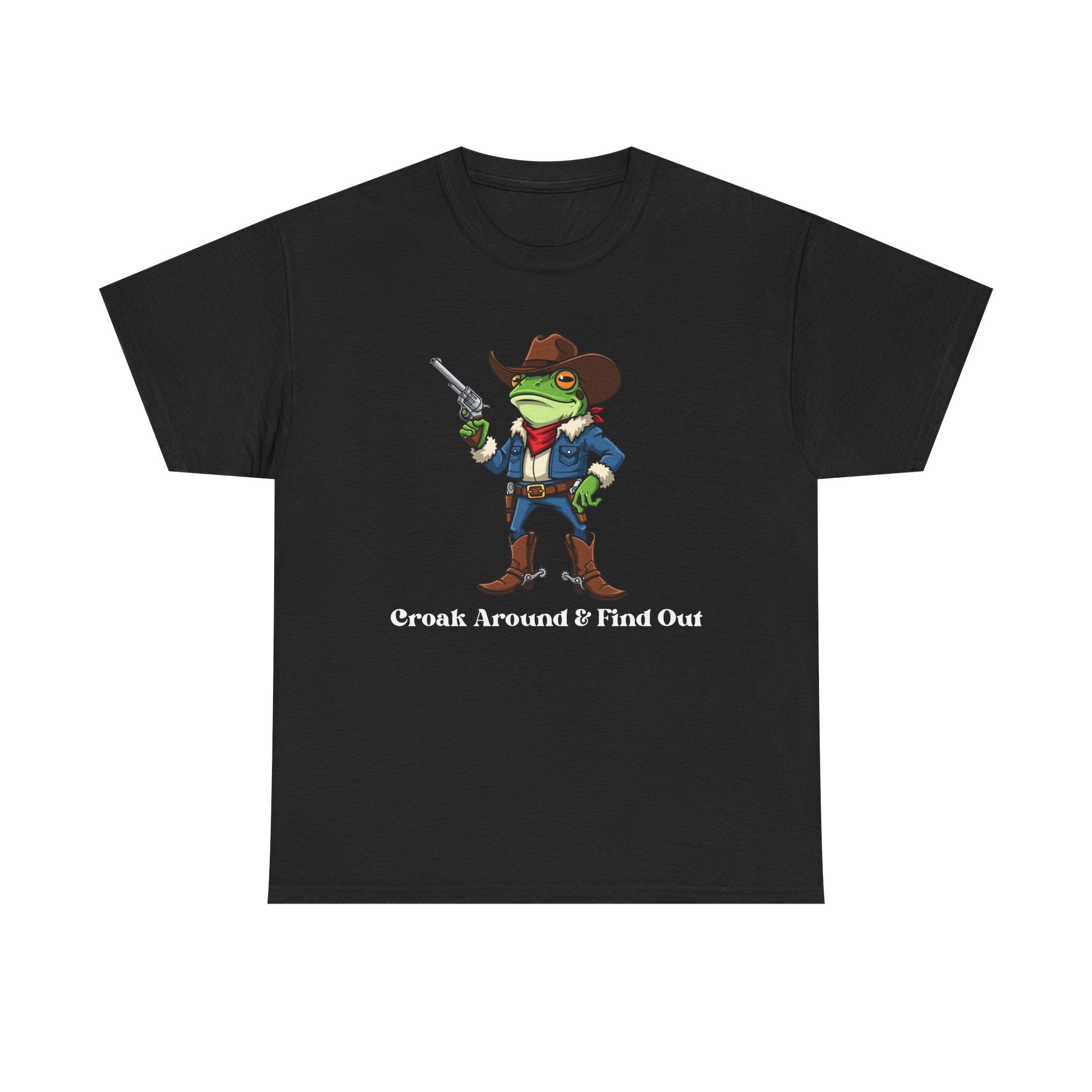 Cowboy Frog T-Shirt - "Croak Around & Find Out" Funny Western Graphic Tee