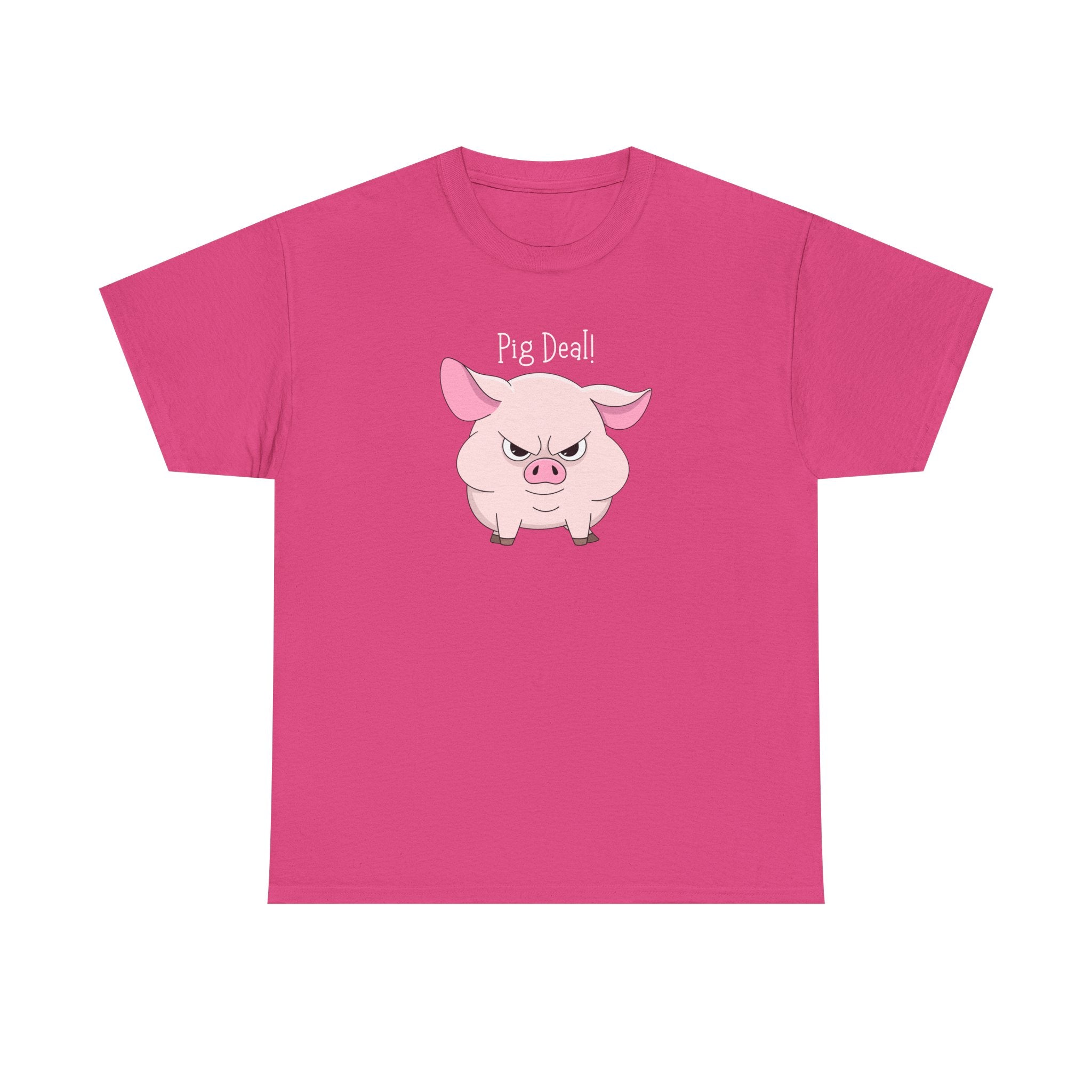 Pig Deal! Cute Angry Pig Graphic Tee — Funny Farm Animal T-Shirt