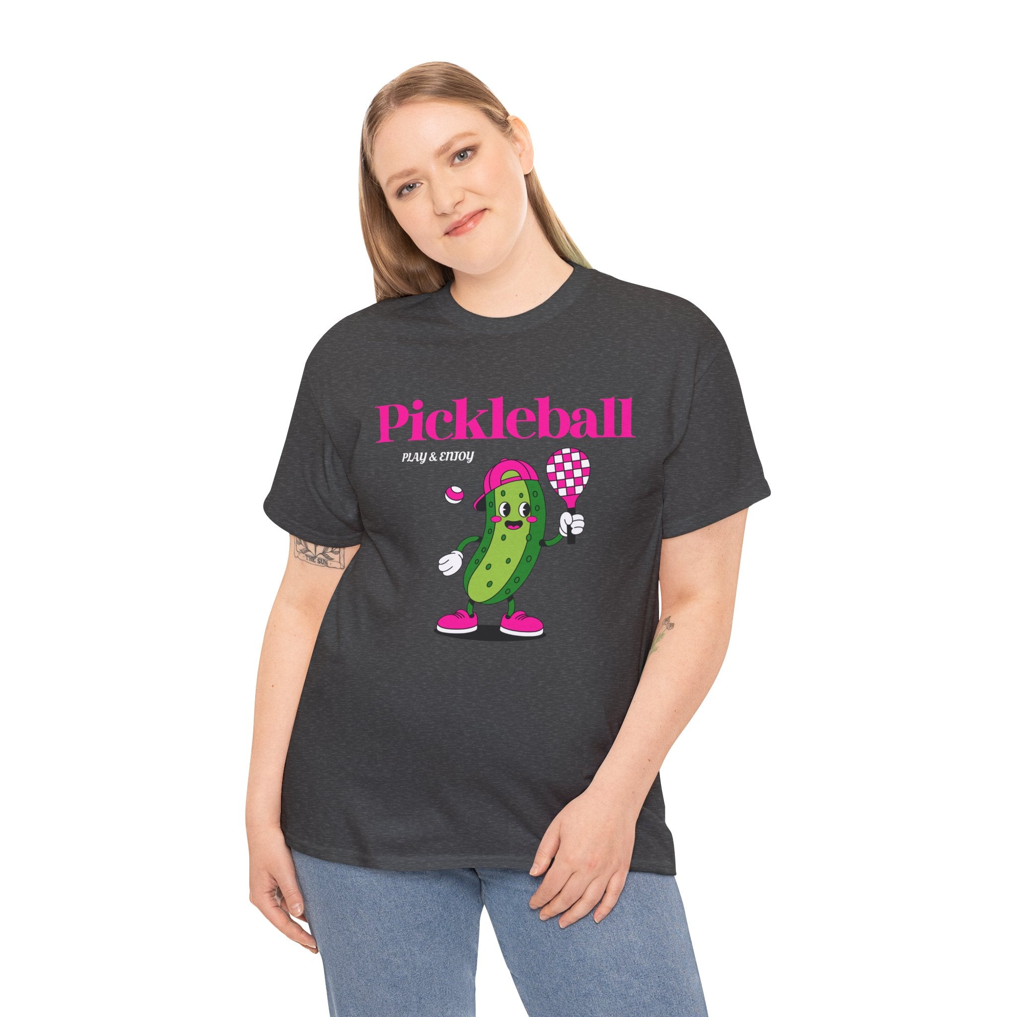 Pickleball Pickle Mascot Tee — Play & Enjoy Graphic T-Shirt
