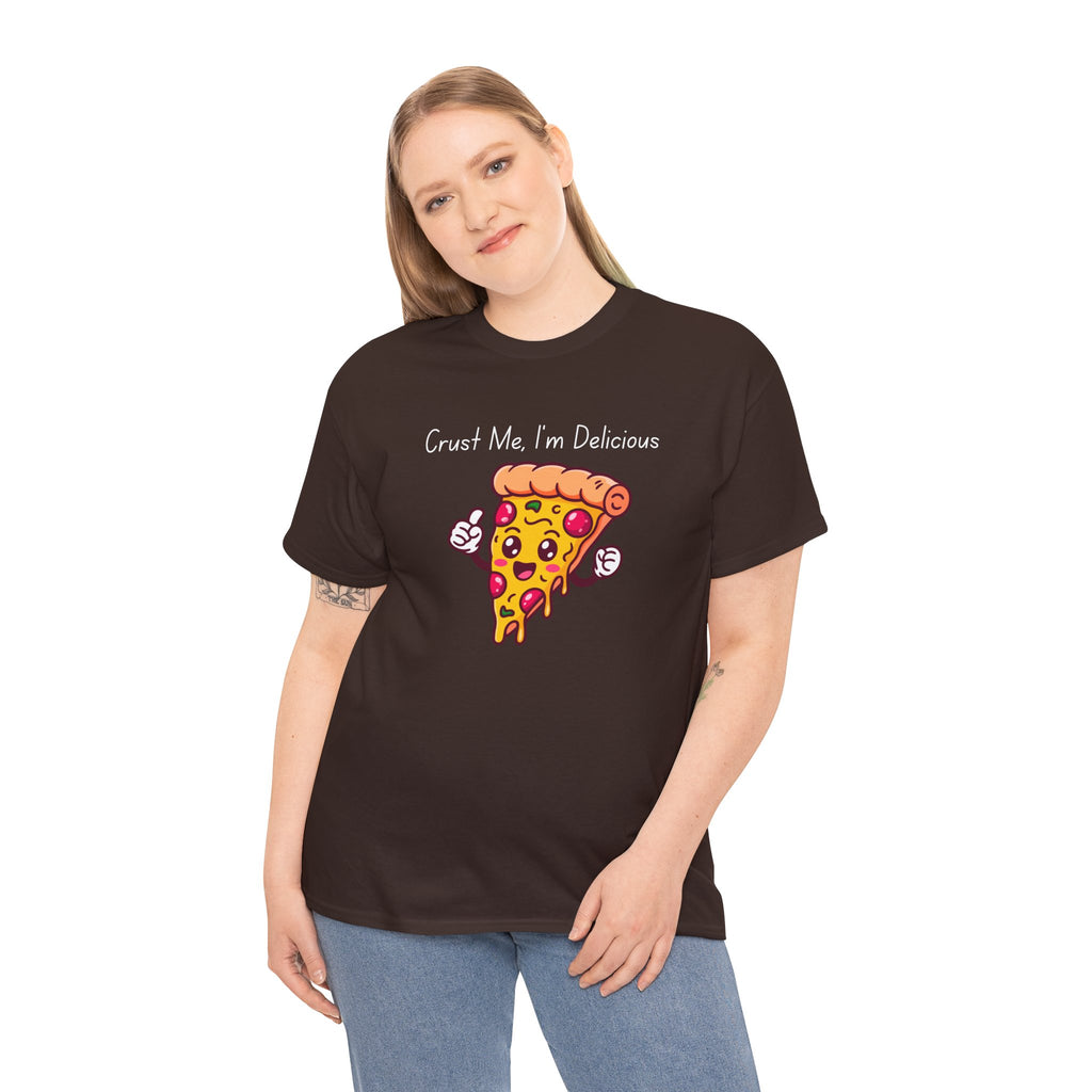 Pizza Slice Tee — "Crust Me, I'm Delicious" Funny Pizza Graphic Shirt