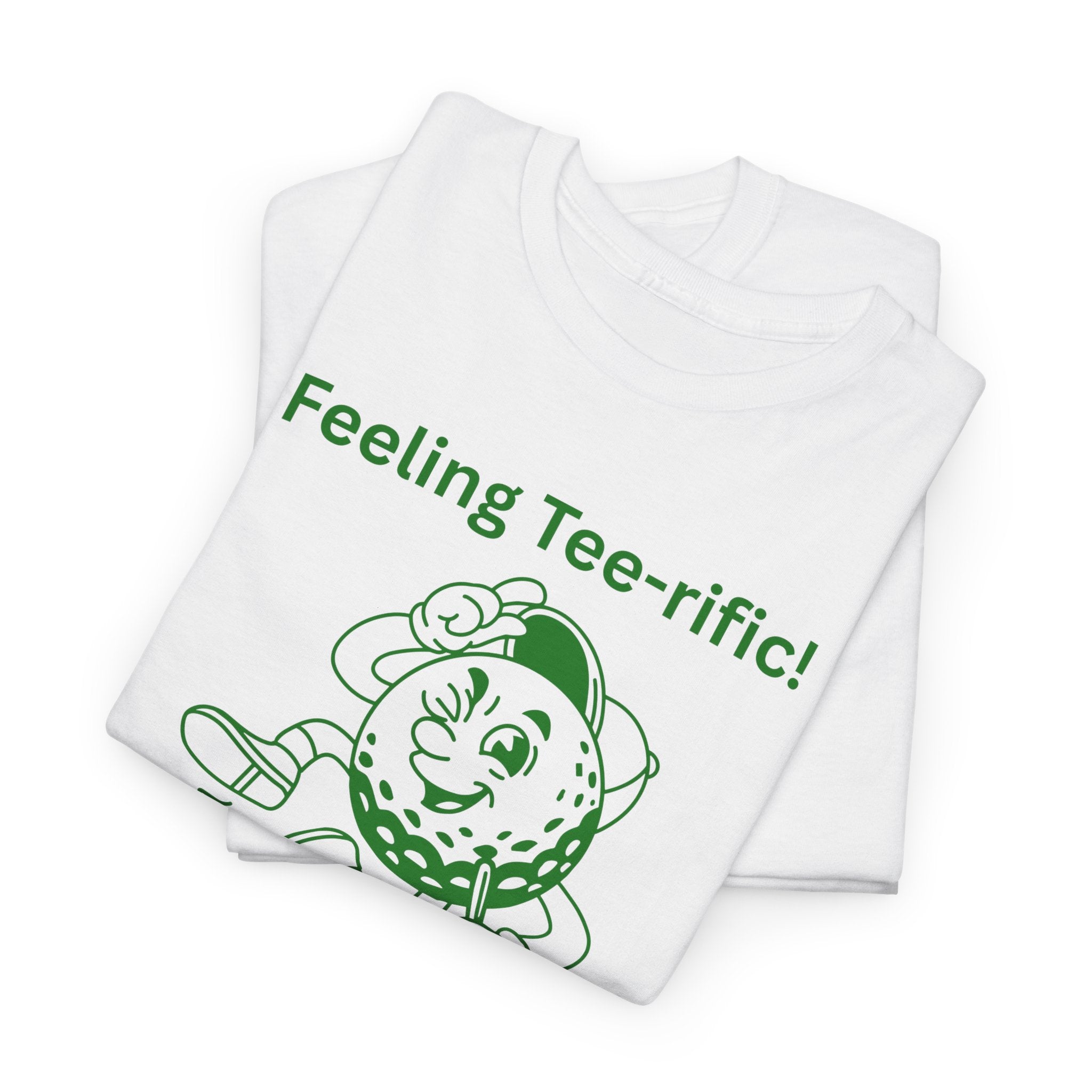Golf Tee T-Shirt — "Feeling Tee-rific!" Vintage Golf Character Shirt