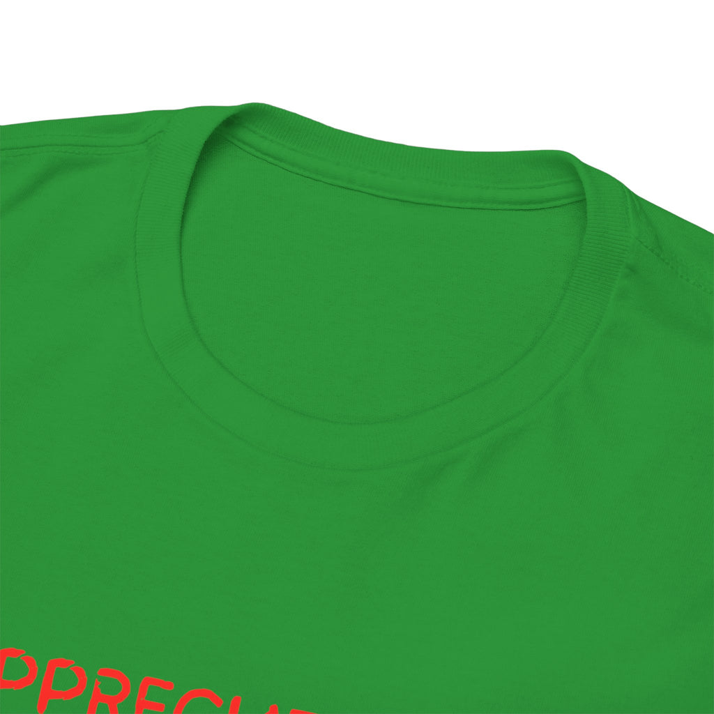 Appreciate You Tee – Minimalist Red Text Graphic T‑Shirt