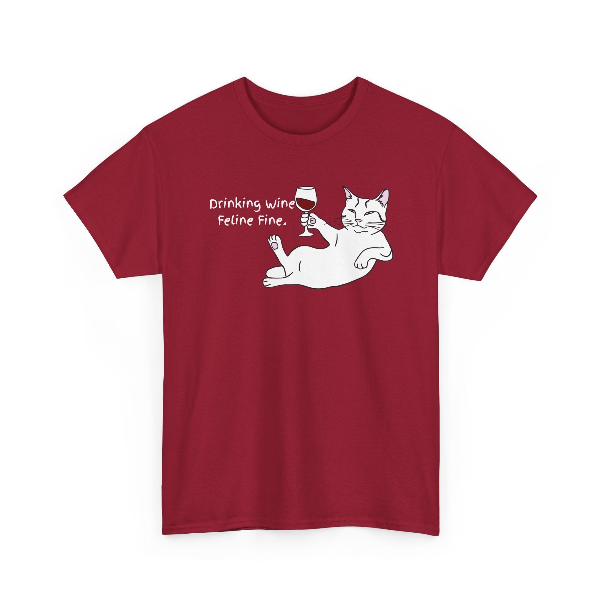 Drinking Wine, Feline Fine Cat Tee